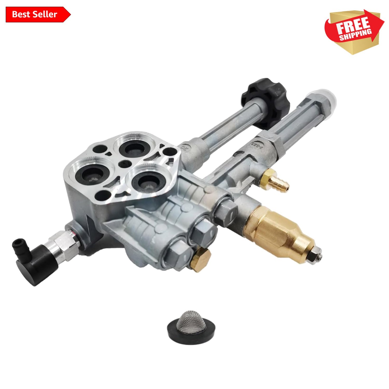 Compatible Pump Head Assembly for Pressure Washers – Aluminum, 2.2 GPM Flow