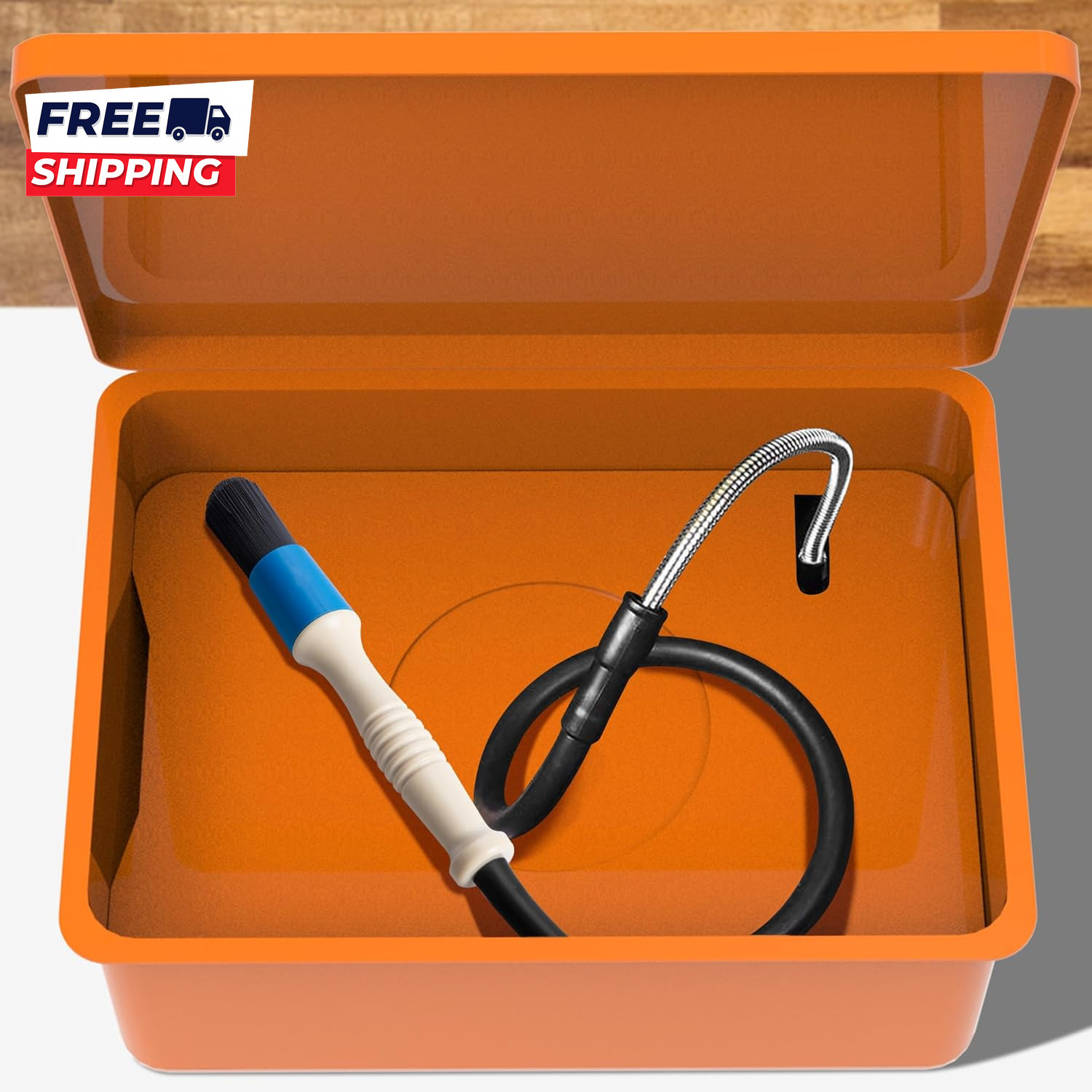 Parts Washer Brush with Hose Wear Resistant Parts Cleaning Brush