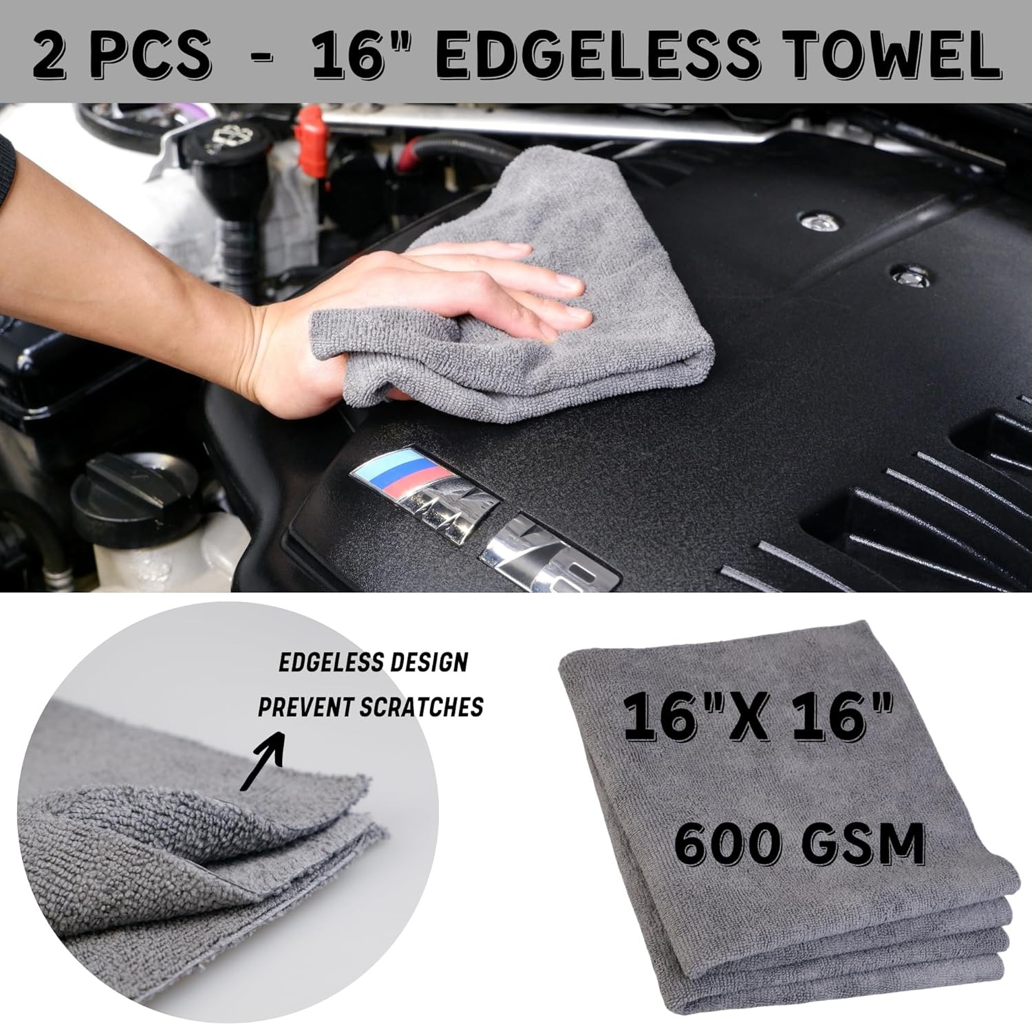 7PACK Car Engine Bay Details Cleaning Kit, Soft-bristled Surface…
