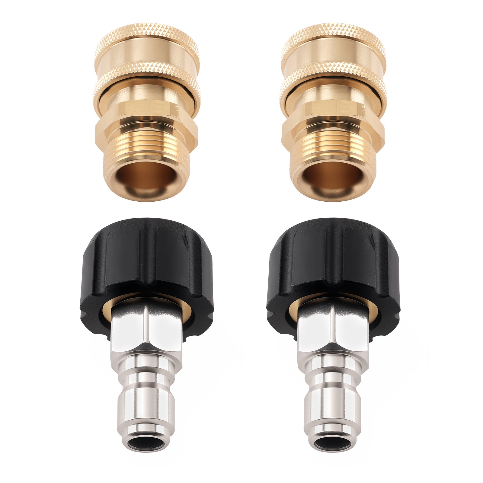 4 pack Pressure Washer Adapter Set M22-14MM to 3/8” Quick Connect 5000 PSI
