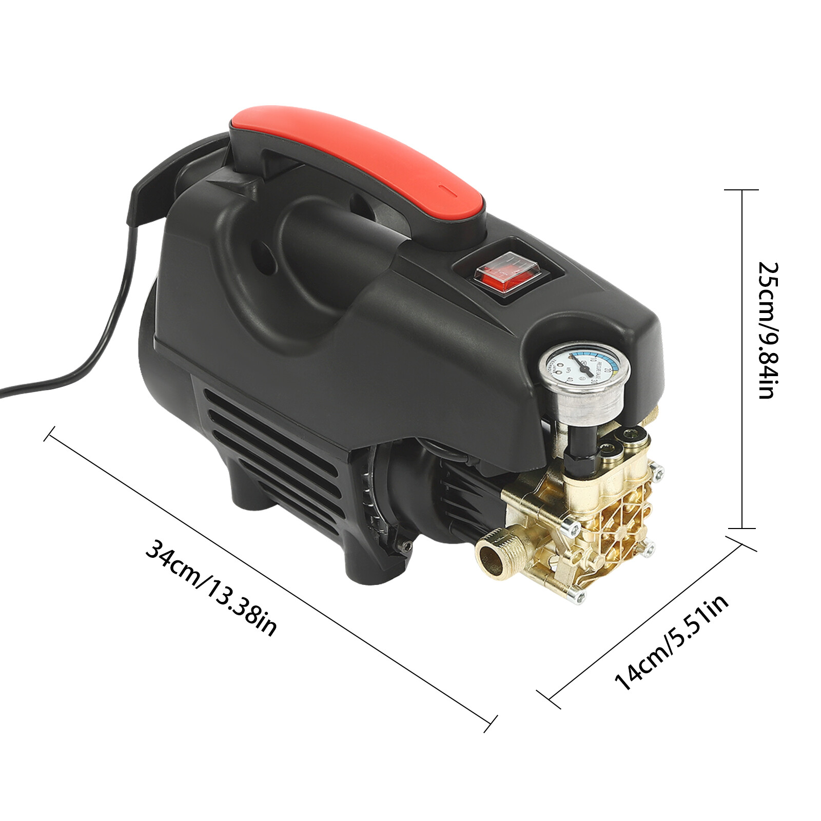 Portable Electric High Pressure Washer 1400w Brushless Aluminum Motor 2800rpm
