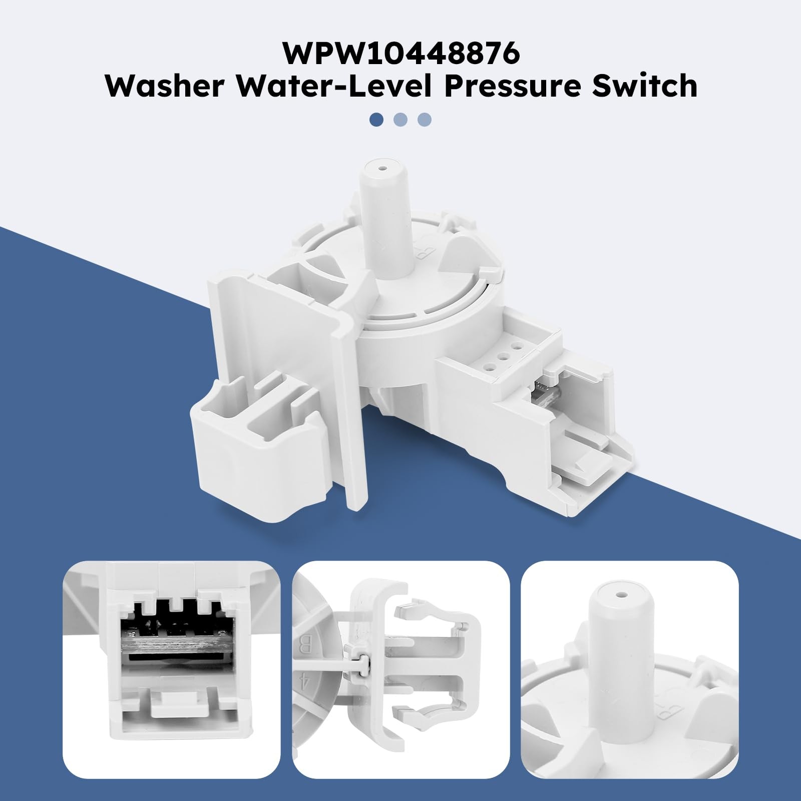 WPW10448876 Washer Water-Level Pressure Switch – Replacement for Whirlpool AP…