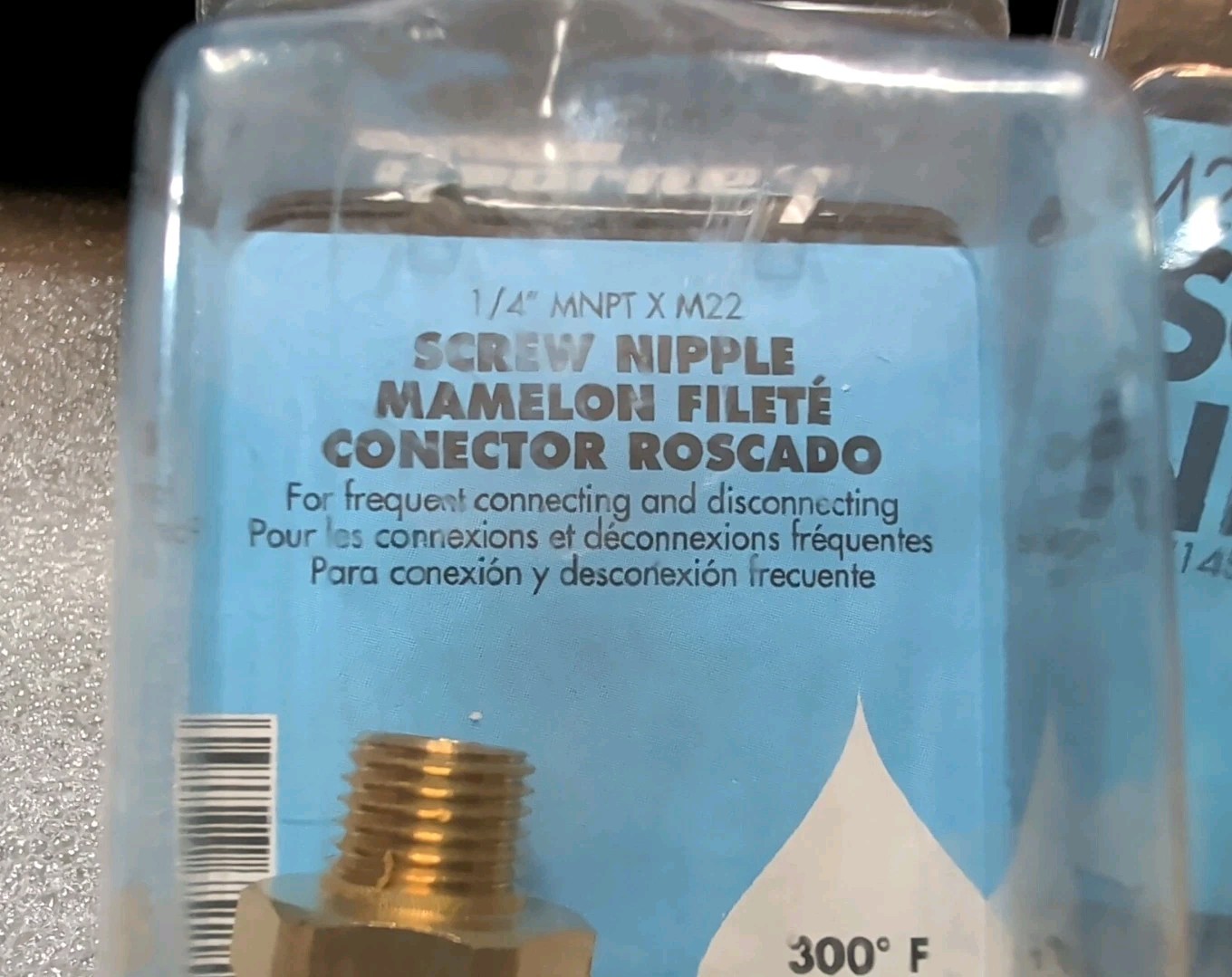 Forney 75115 Pressure Washer Accessories, Male Screw Nipple, M22M to 1/4″ MNPT