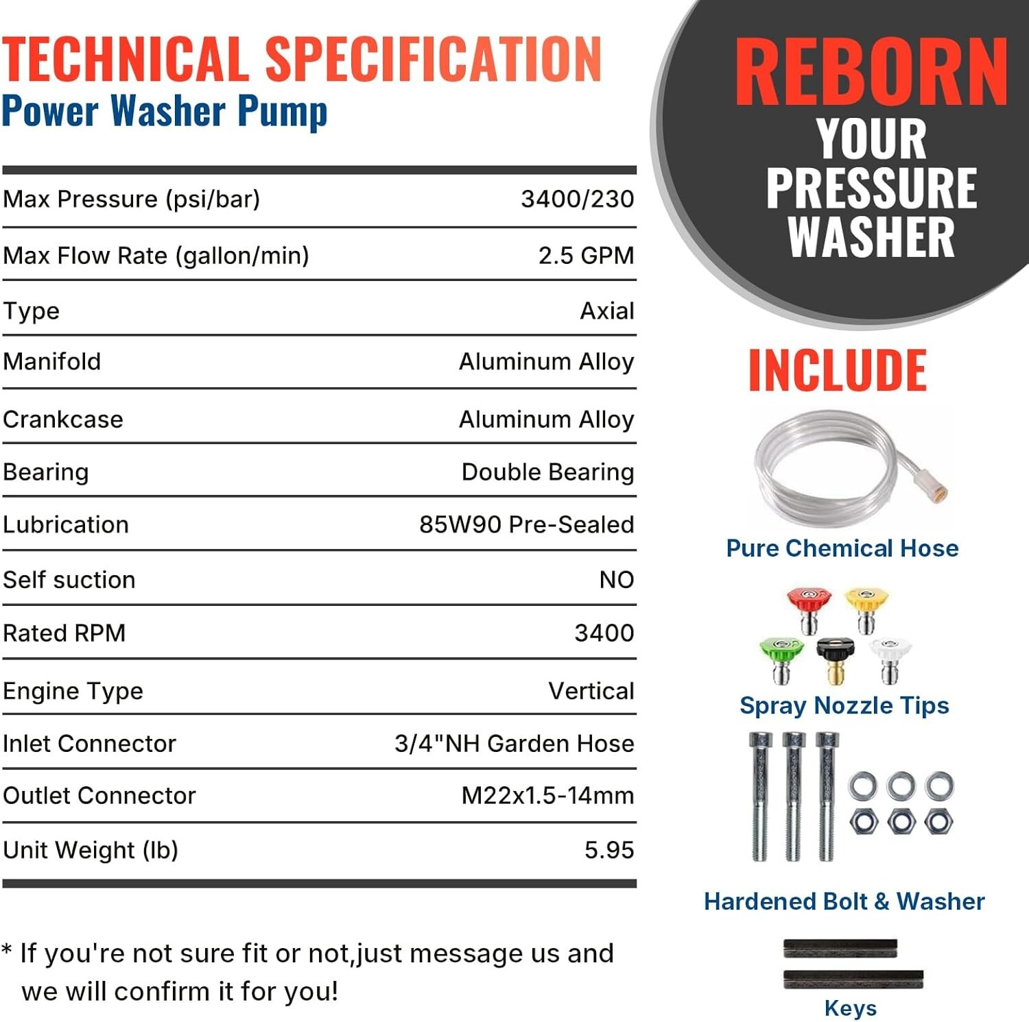 Upgrade to 3400 PSI Vertical Pressure Washer Pump – Fits Ryobi, Honda, Craftsman