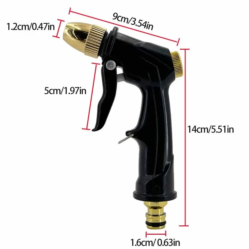 High Pressure Water Gun – 360° Rotating Nozzle, American Thread for Car & Patio