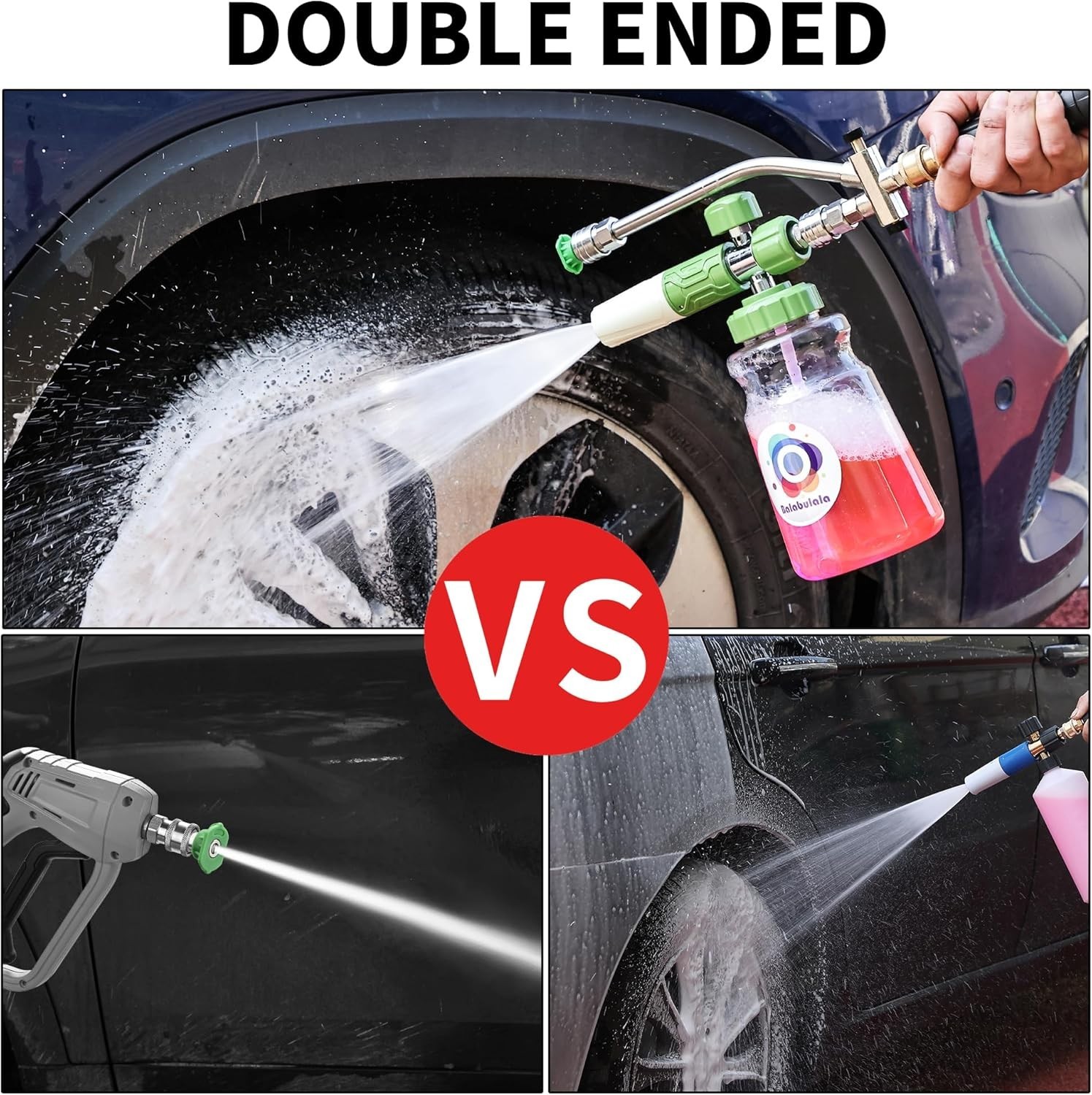 Foam Cannon with Dual Tip Attachment, Adjustable Pressure Washer Foam Blaster