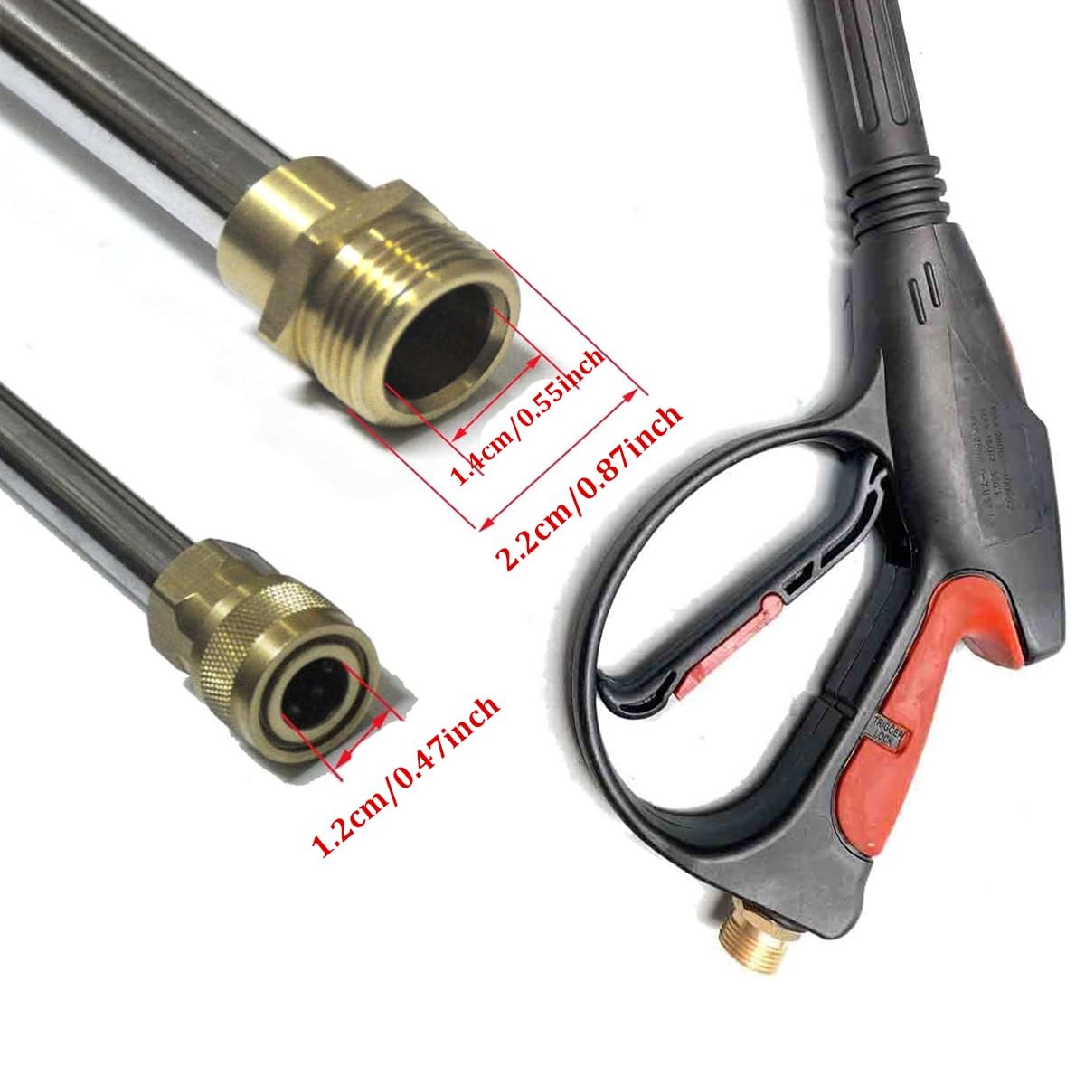 New 8-Part Pressure Washer Gun Replacement Kit, 8m Hose Wand 26 Ft 3000 PSI High