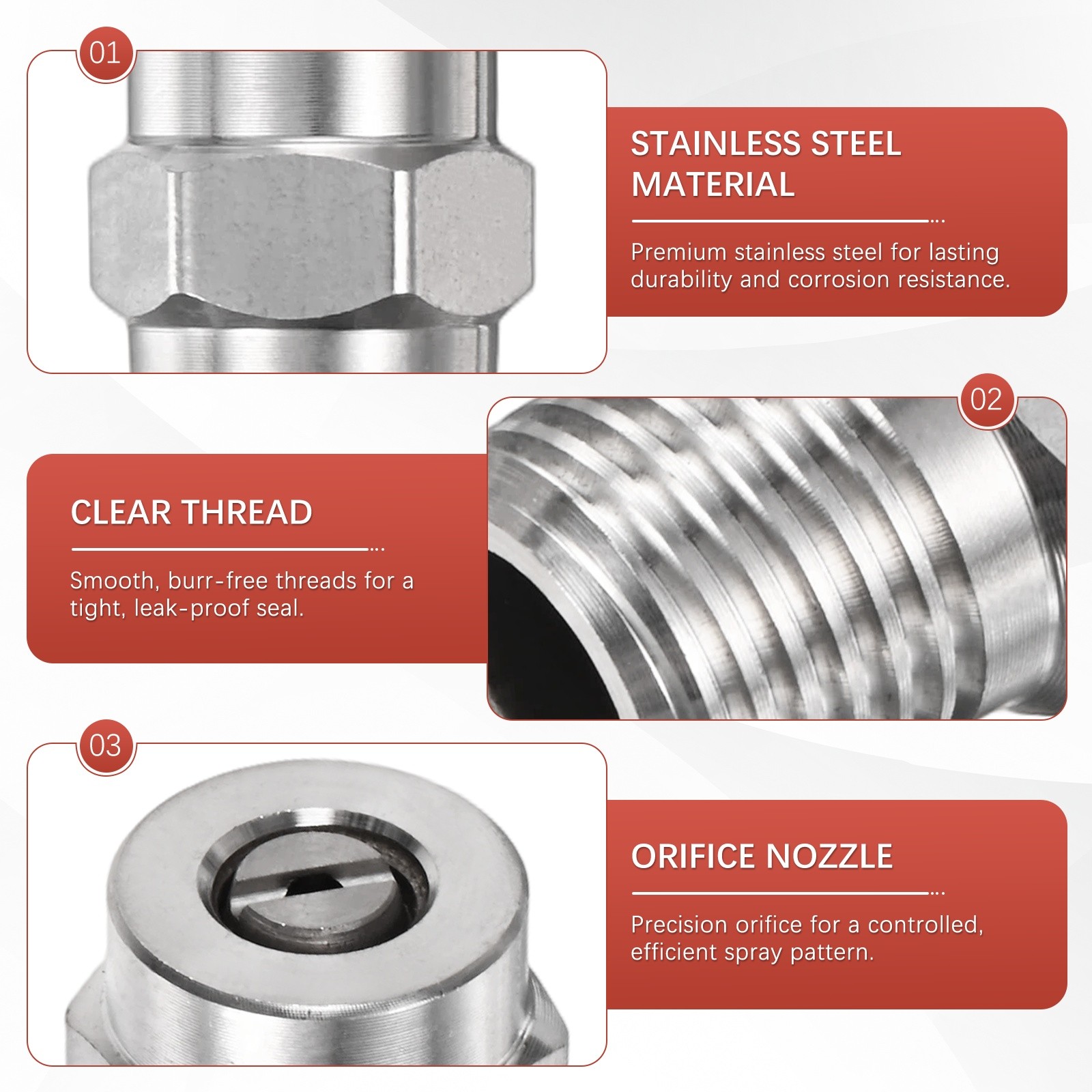 1/4″ NPT 40° Surface Cleaner Tip [4PCS] – Pressure Washer Nozzles [1.449MM Pore]