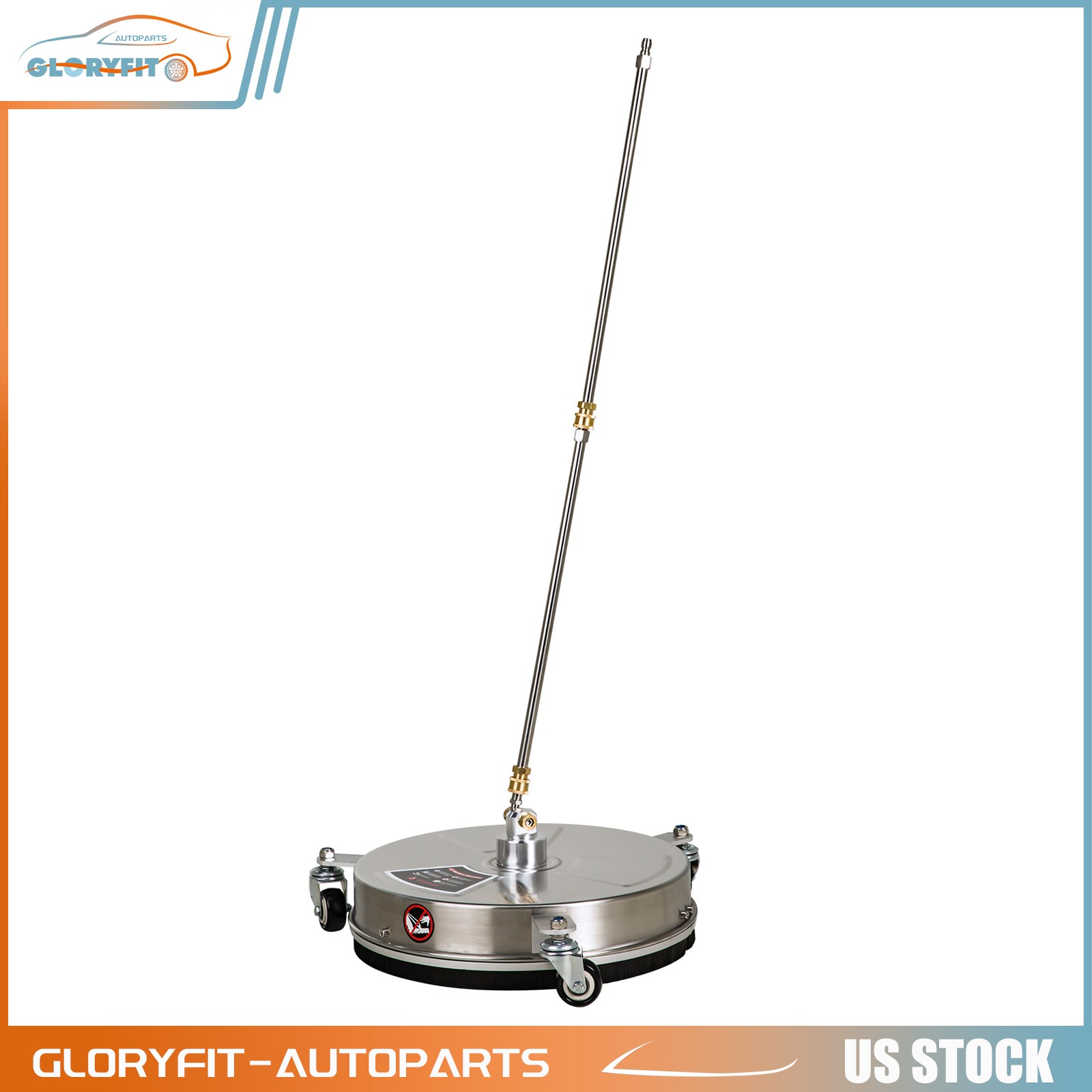 15″ Pressure Washer Surface Cleaner 4000 PSI with 2 Extension Wands 3 Wheels