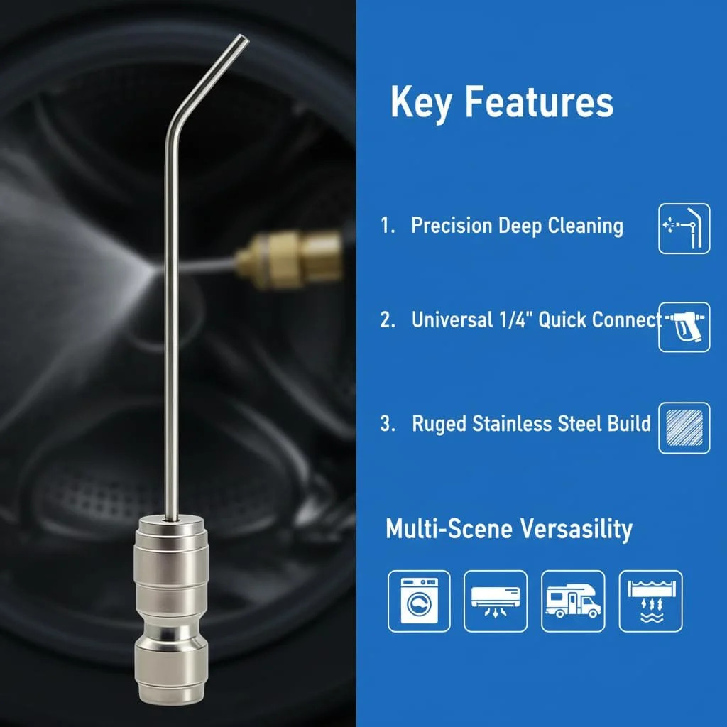 Pressure Washer Needle Nozzle Kit 4 Pack – AC Coil & Washing Machine Cleaning To