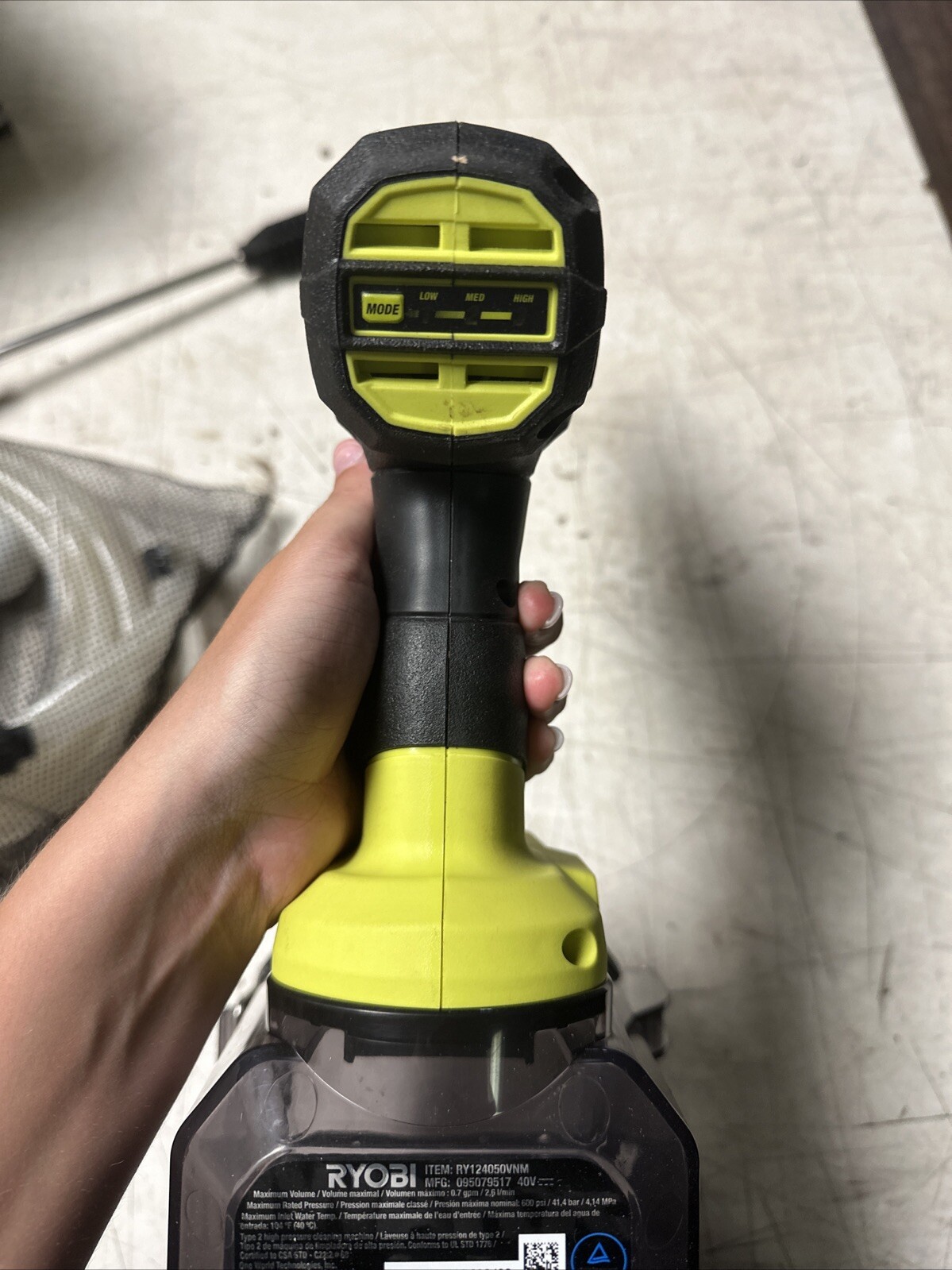 Ryobi Ry124050VNM Slightly Used 40V HP Brushless EZclean Power Cleaner