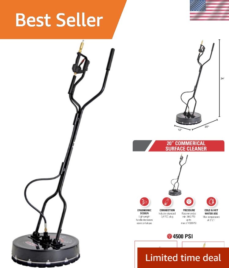 Universal 20-Inch Surface Cleaner for Pressure Washers – Ideal for Large Areas