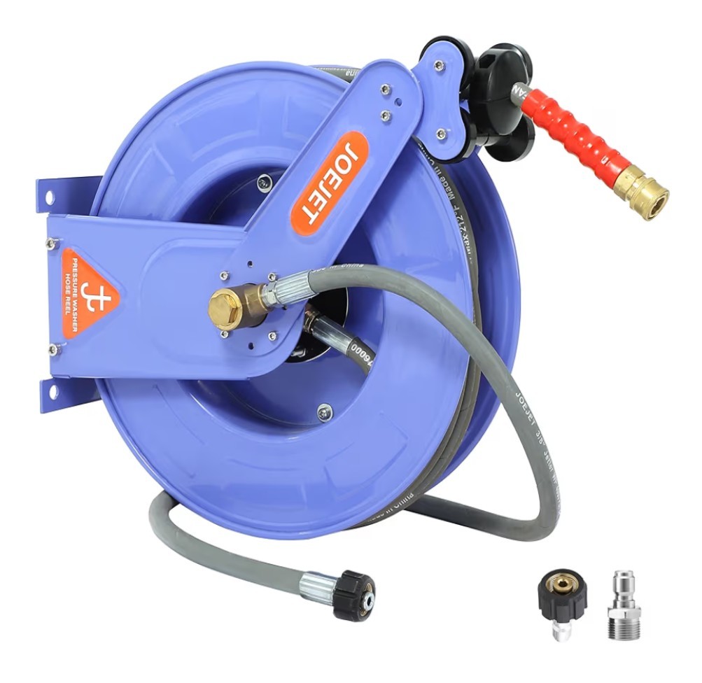JOEJET Retractable Pressure Washer Hose Reel 3/8″ X 50 FT Power Washer 4000PSI