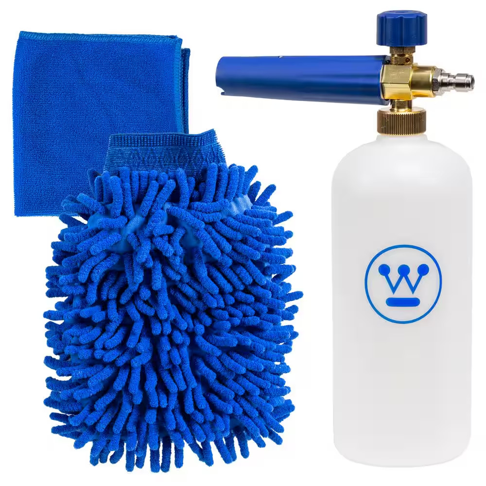 Auto Pressure Washer Accessory Kit, Auto Foam Cannon with Microfiber Wash Mitt a