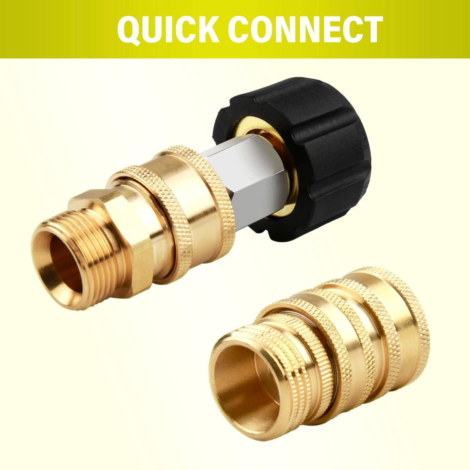 Pressure Washer Quick Connect Fittings Adapter Set M22 14mm 3/8 Inch 8 PCS