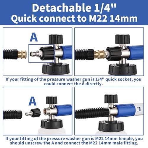 Foam Cannon for Pressure Washer with Dual Connector White FoamCannon Kits