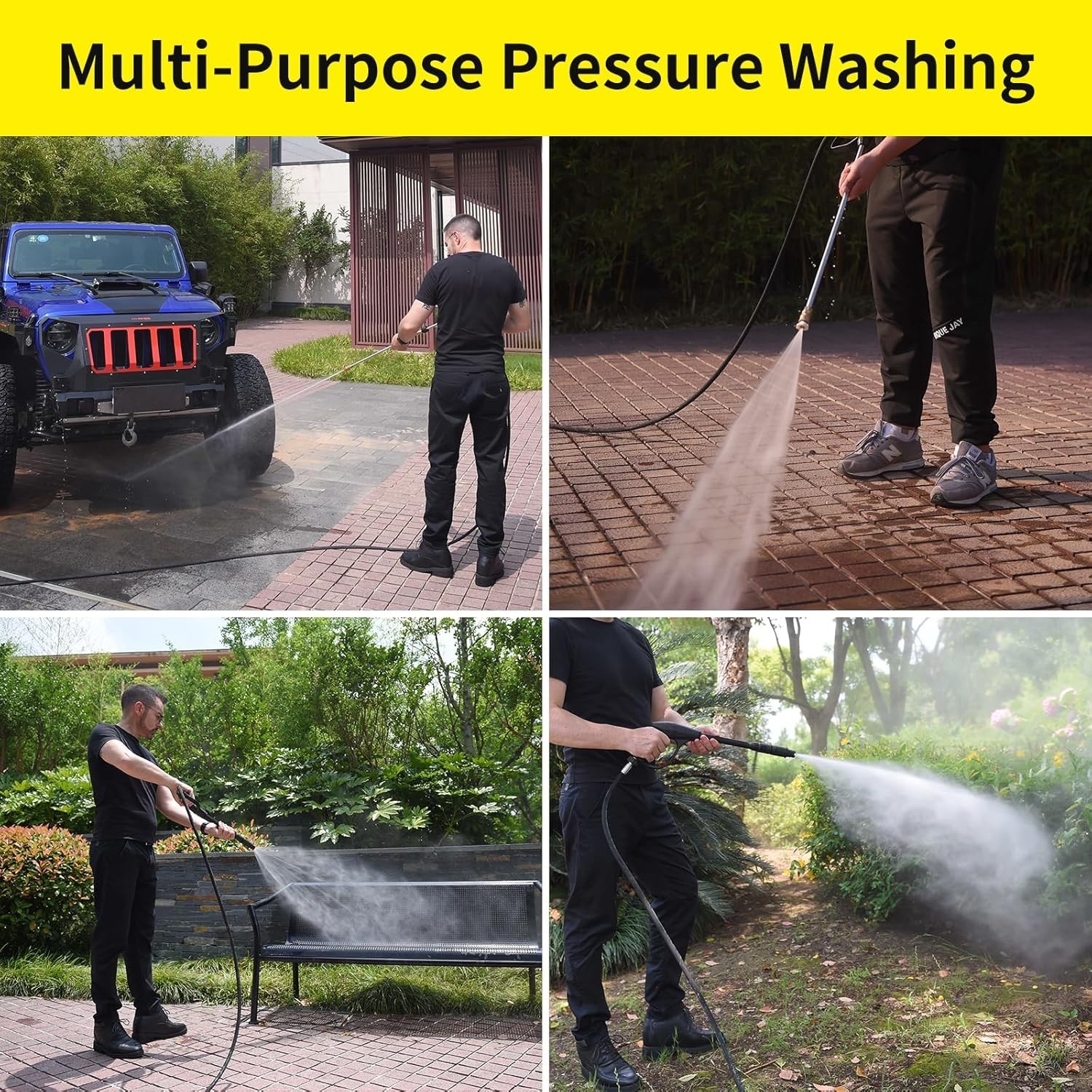 POHIR 100FT 4000PSI Pressure Washer Hose Kink Resistant 1/4″ Power Washer Hose