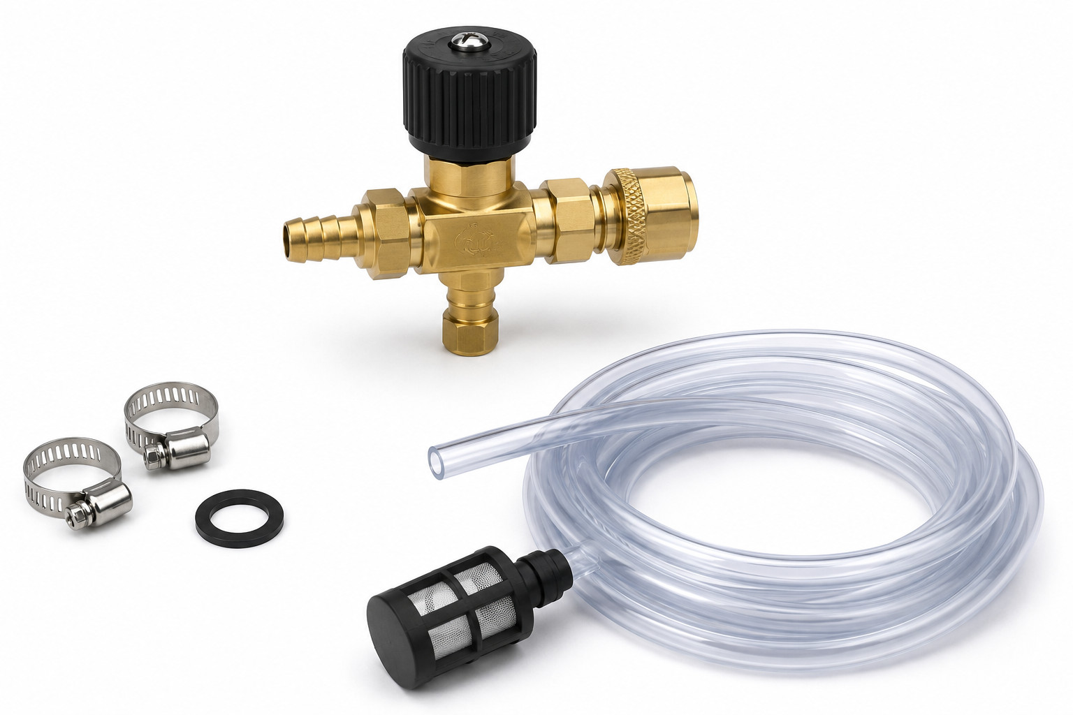Downstream Chemical Injector Kit Pressure Washer 2-5 GPM Adjustable Soap w/Hose