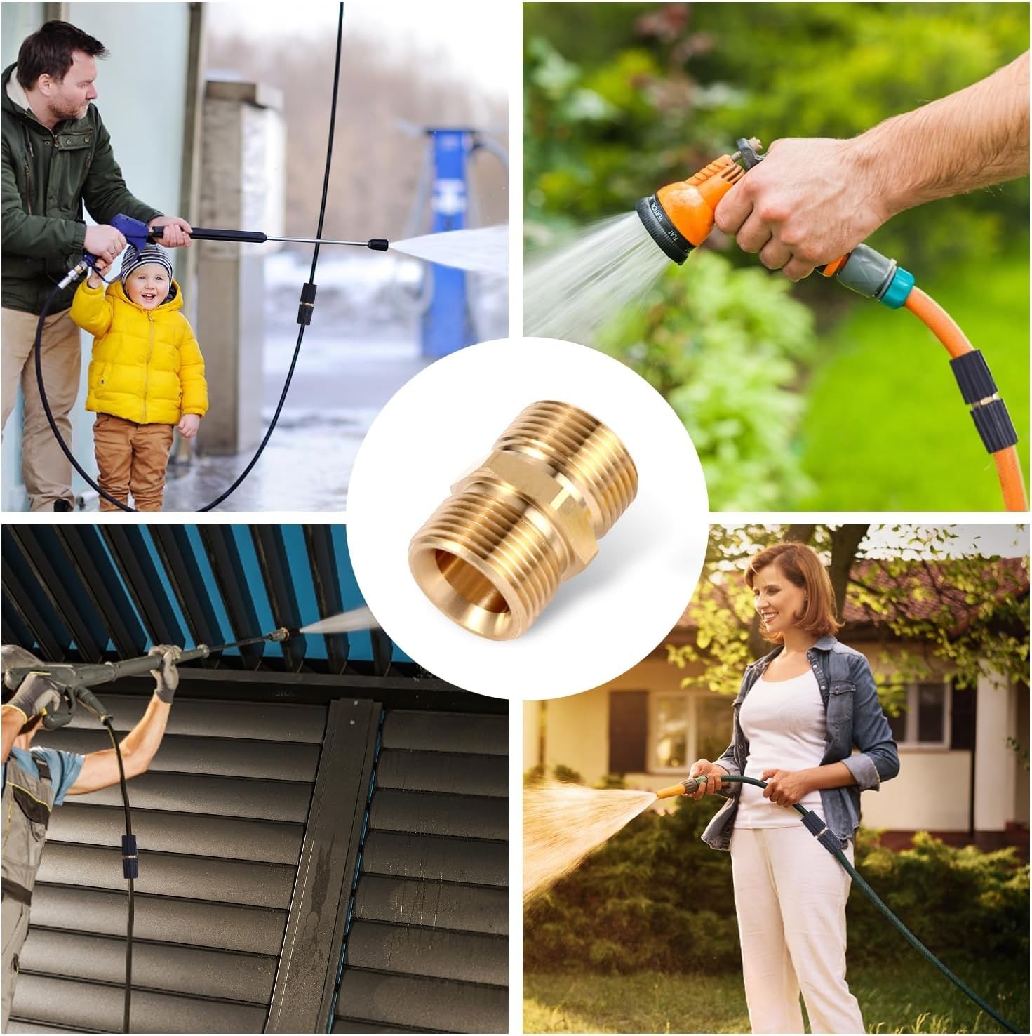 Pressure Washer Hose Connector, M22 14mm Adapter, Easy…