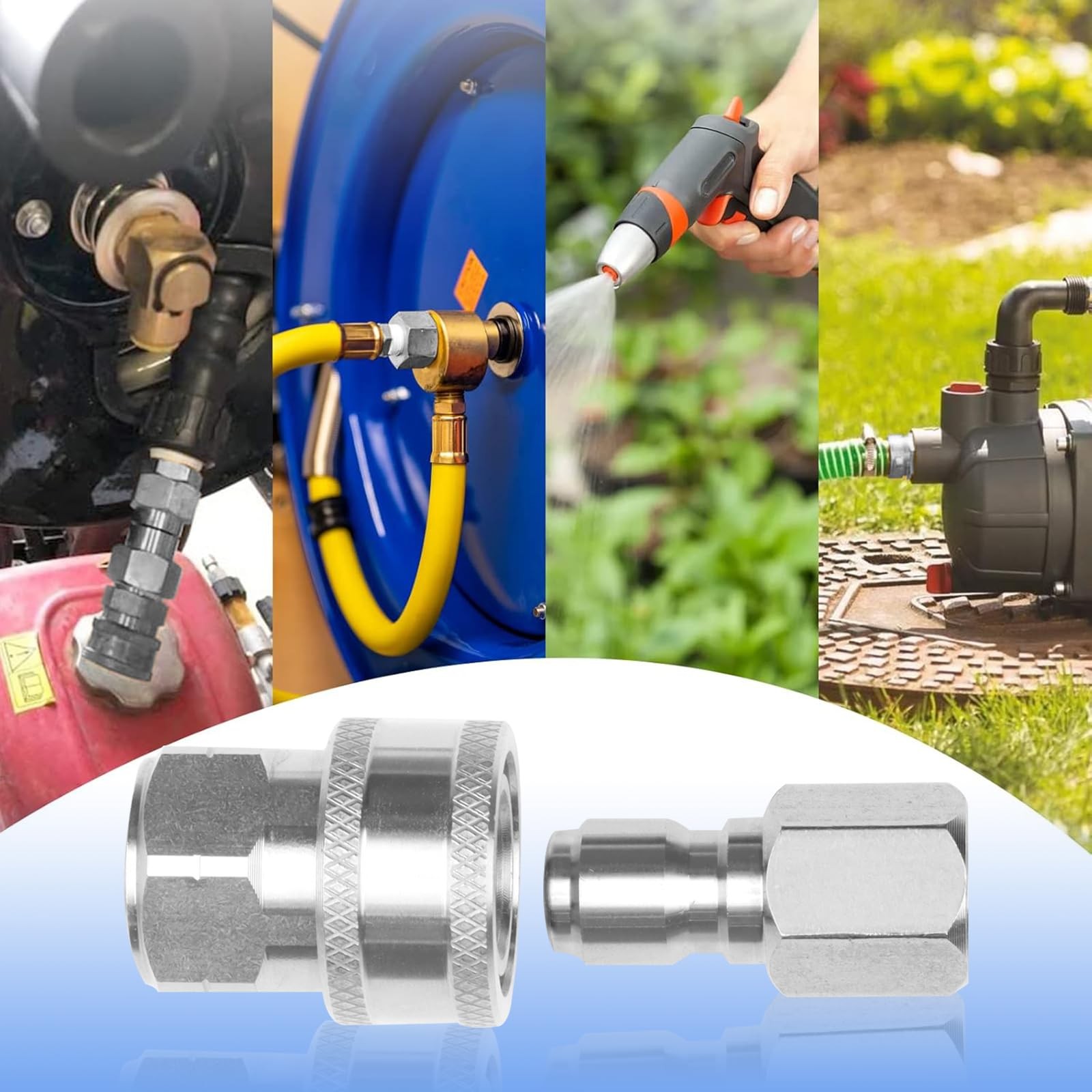 8 Pack 3/8 Inch Pressure Washer Quick Connect Fittings Pressure Washer Couplers