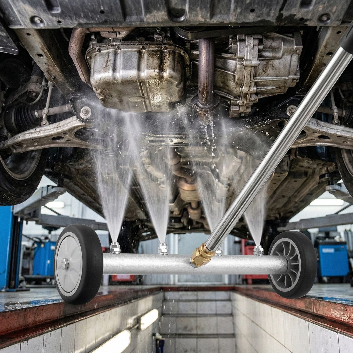 4000PSI Under Car Pressure Washer Undercarriage Cleaner Underbody Wash Broom Set
