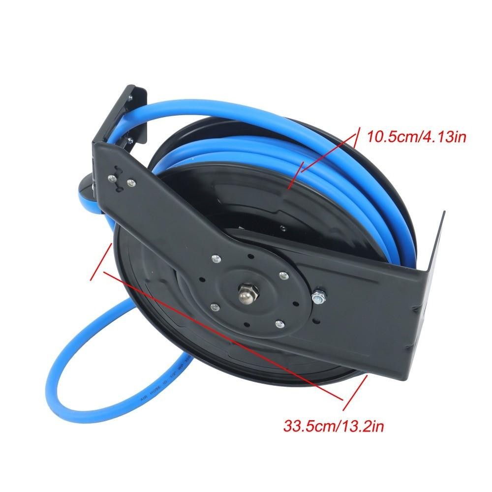 Retractable Hose Reel 1/2 Inch x 50Ft Auto Rewind Hose-Reel W/ Rubber Hose