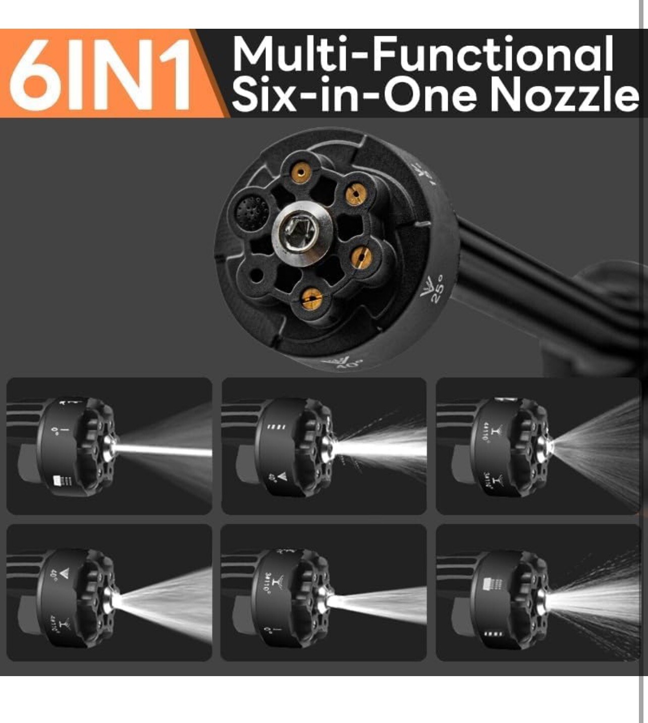 Portable Cordless Pressure Washer, 2 Rechargeable 4.0Ah Batteries 6 In 1