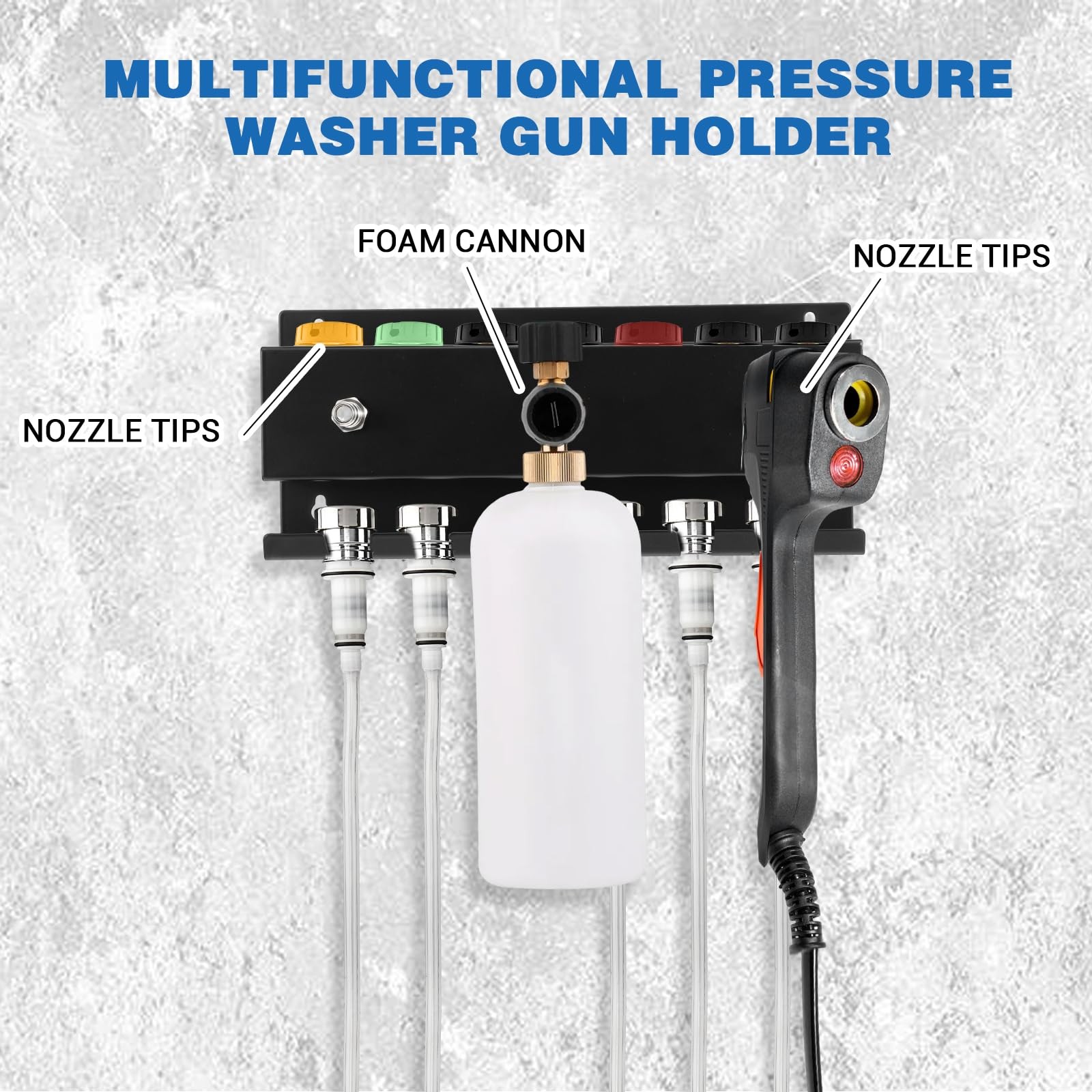 Wall Mount Pressure Washer Holder Metal Storage Rack For Nozzles/Wands