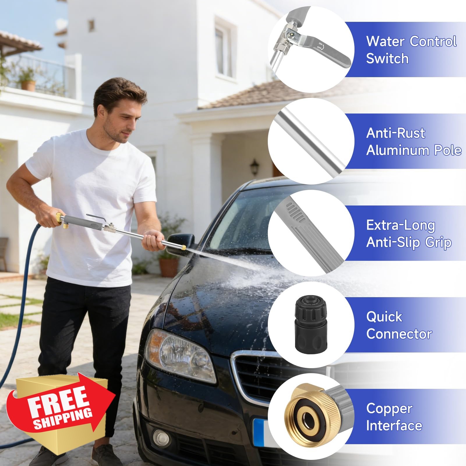 POOPLE Gray Hydro Jet Power Washer Wand