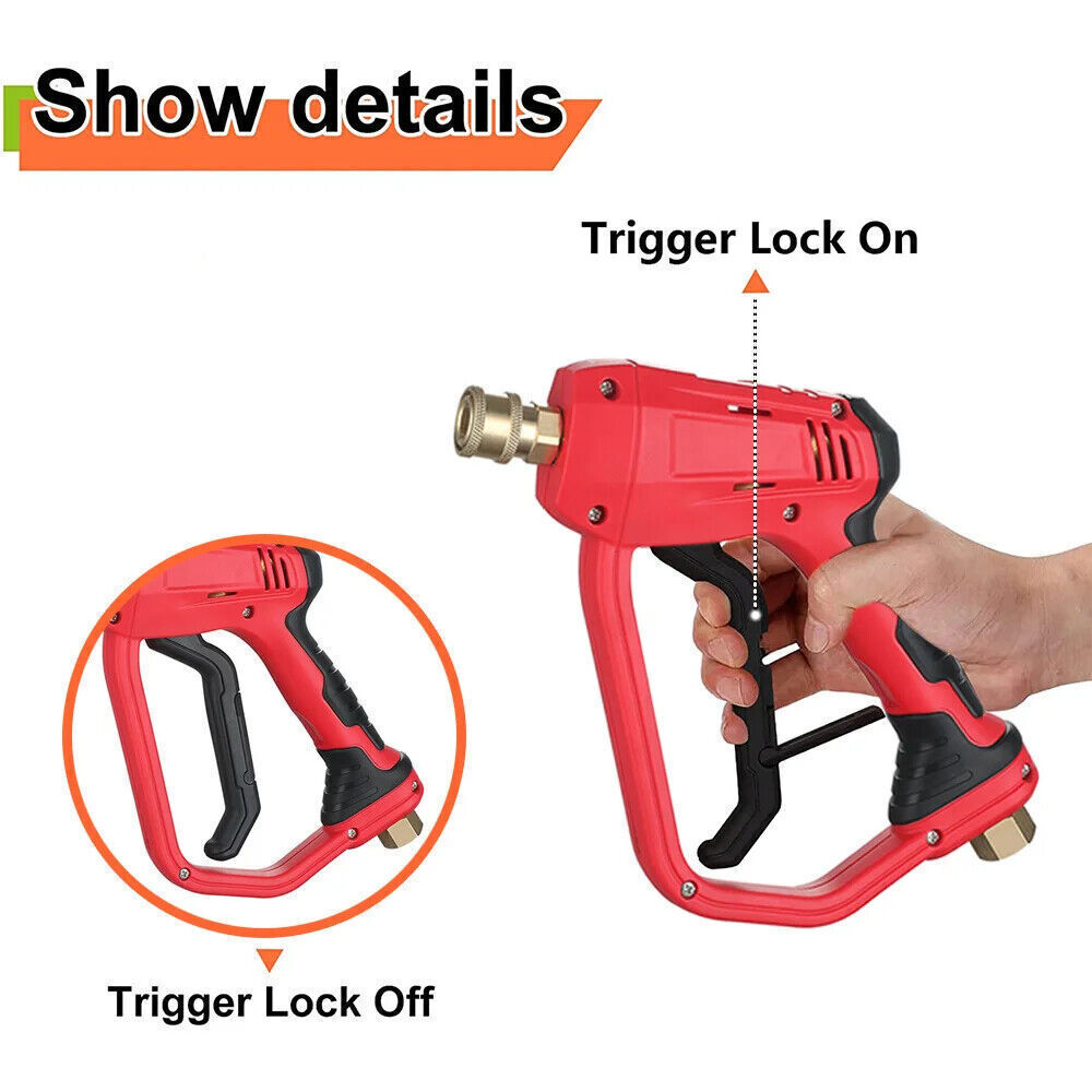 4000PSI High Pressure Car Power Washer Spray Gun Wand Lance Nozzle Tips Hose Kit