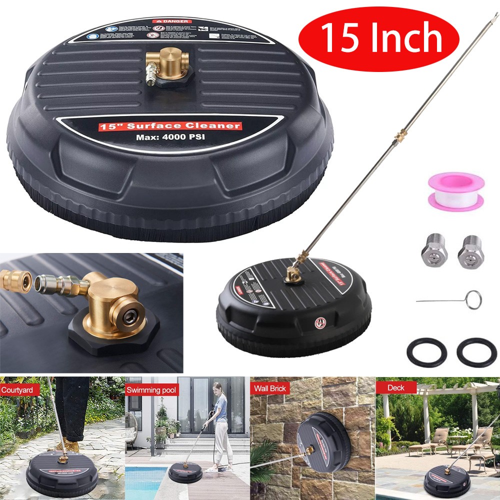 15″ Pressure Washer Surface Cleaner Power Washer Attachment with Extension Wands
