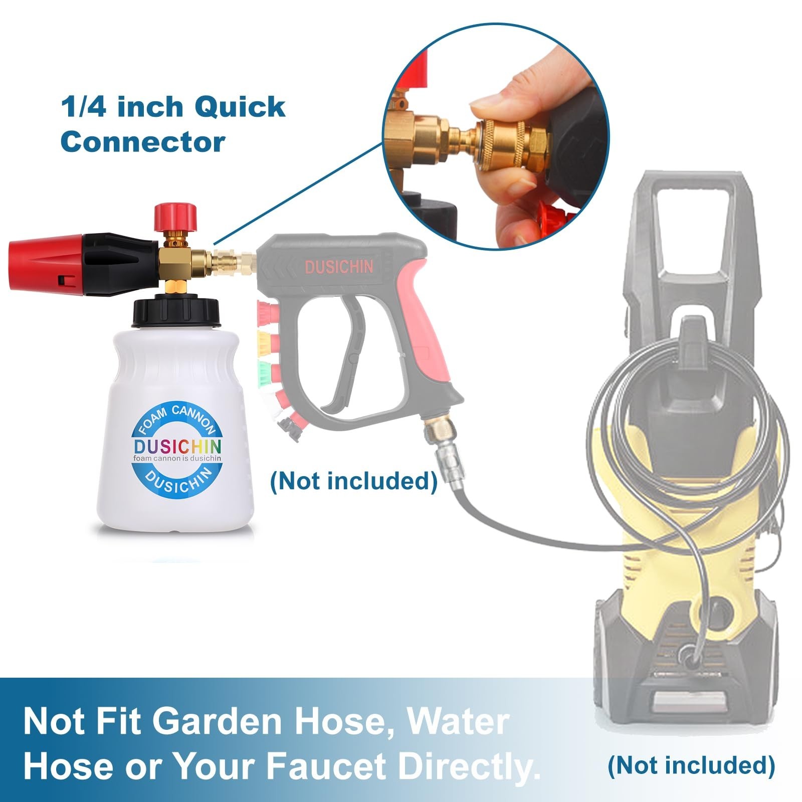 Foam Cannon Car Wash 4000 PSI Pressure Washer, Adjustable Nozzle, 1L Soap Contai
