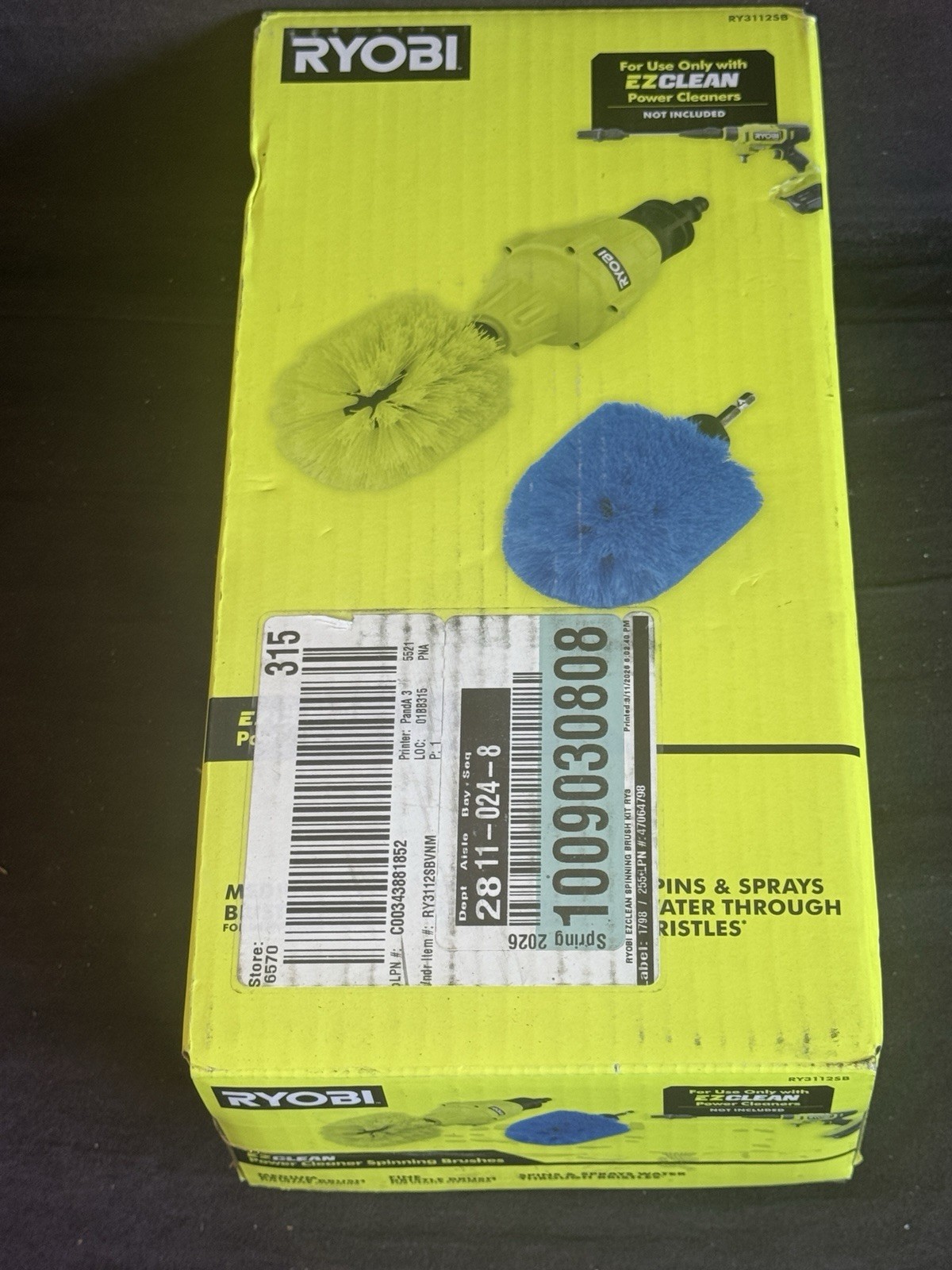 Ryobi EZClean Power Cleaner Spinning Brushes RY3112SB