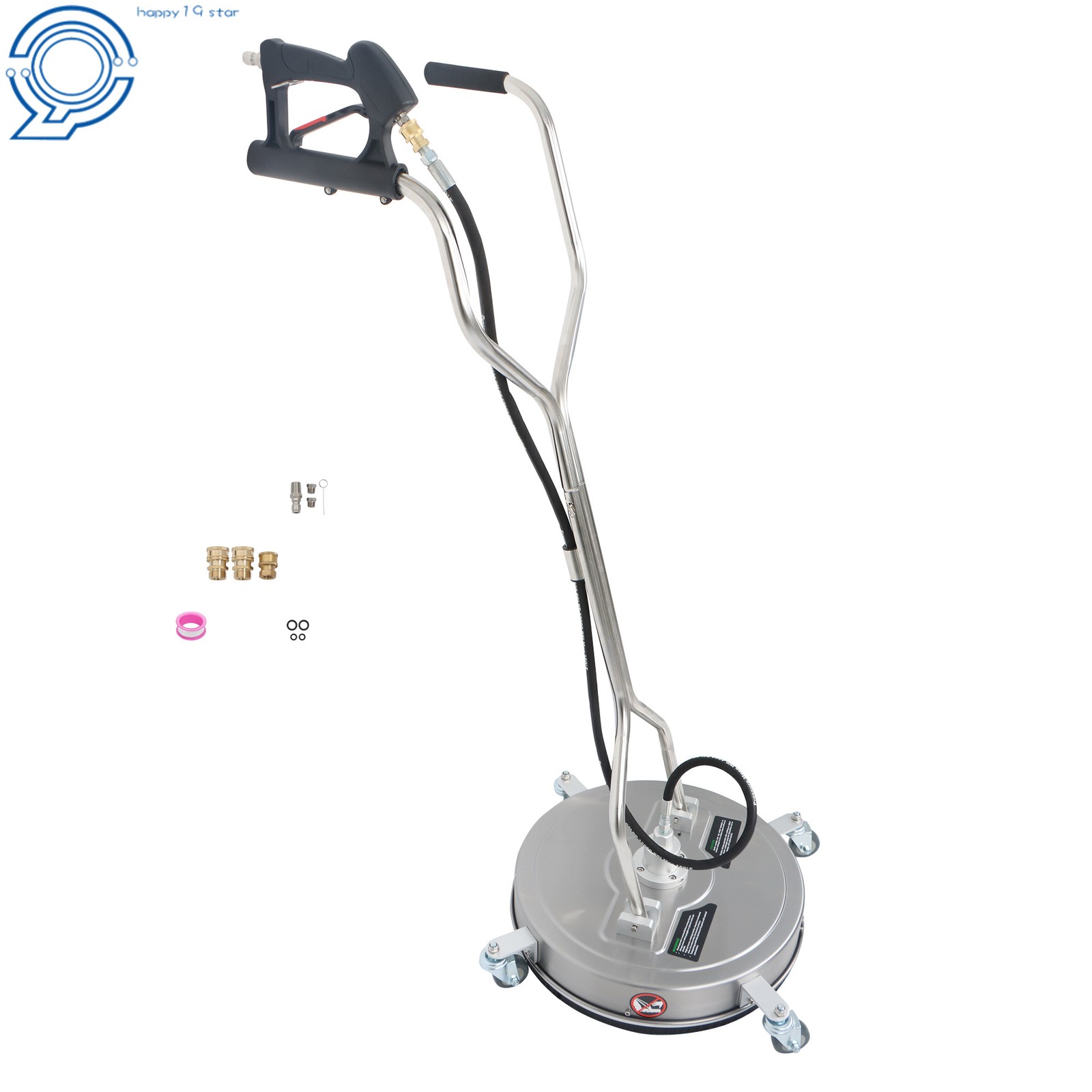 20″ Pressure Washer Surface Cleaner Dual Handles with 4 Wheels 6000PSI Washer