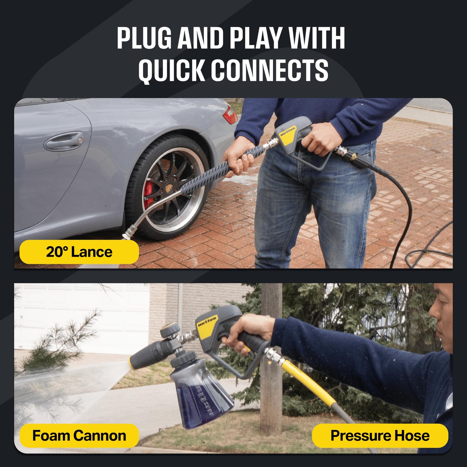 Swivel Pressure Washer Gun with an inbuilt 3/8” Inlet Male Swivel Plug for Pr…