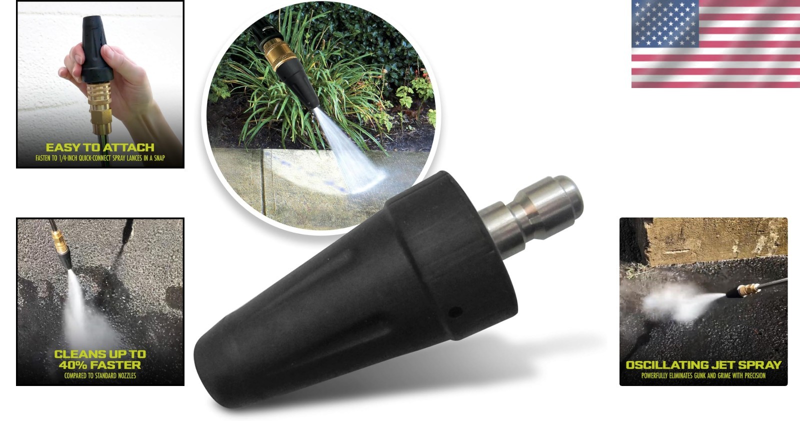 Effortless Cleaning with 1/4-Inch Turbo Spray Nozzle for Pressure Washers
