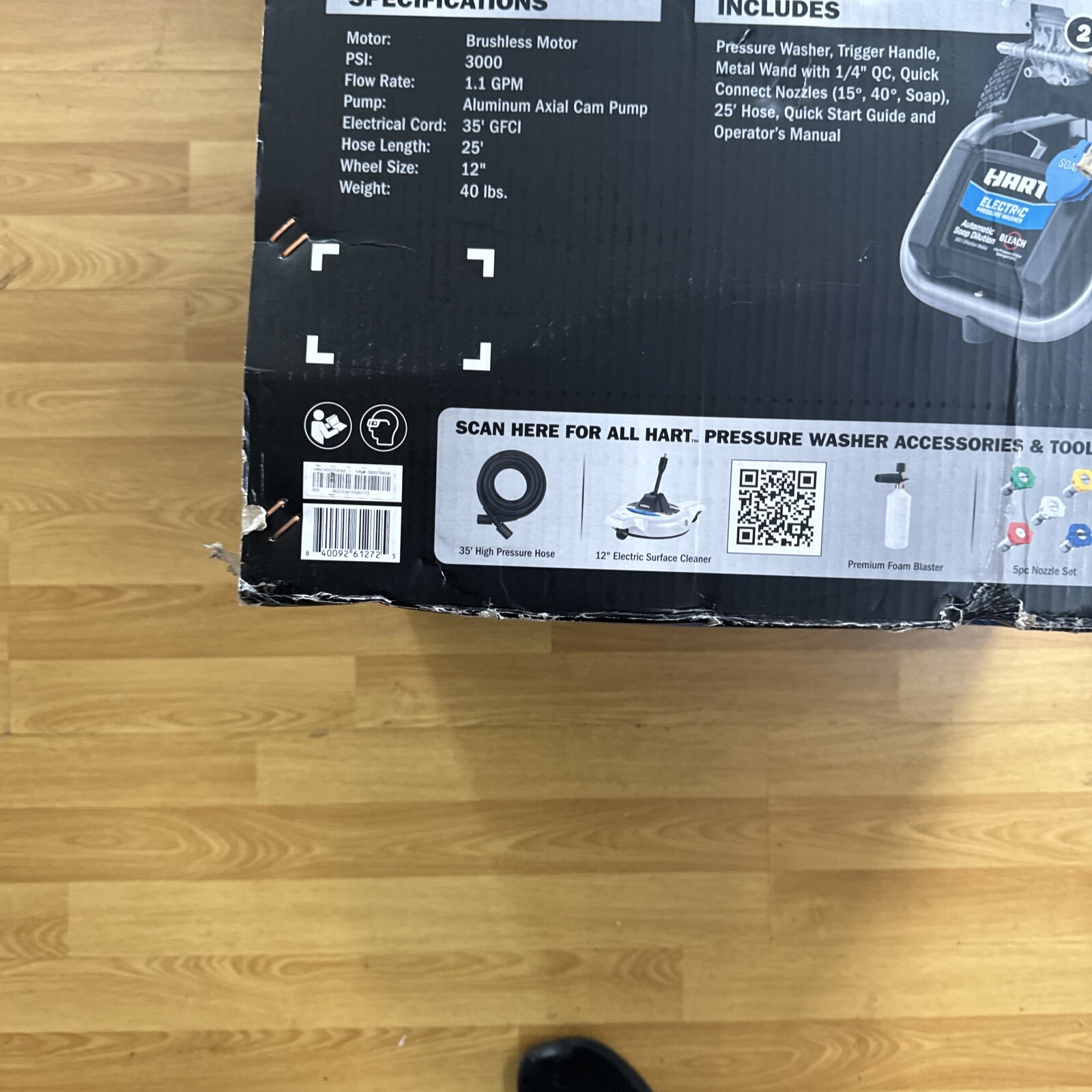 Hart HW143011VNM 3000PSI 1.1 GPM Cold Water Electric Pressure Washer (FVS027561)