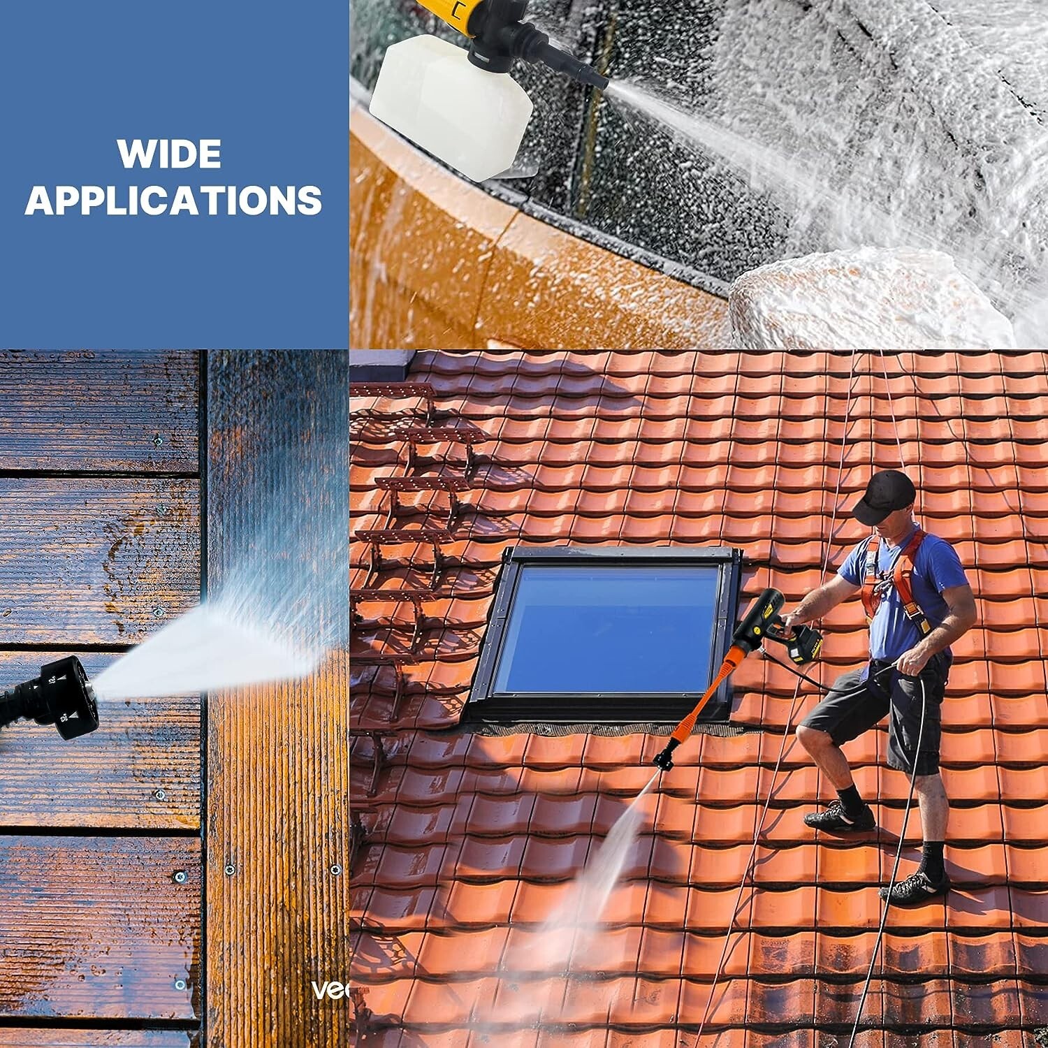 Cordless Pressure Washer – Enhanced Multifunctional Nozzles – Accessories