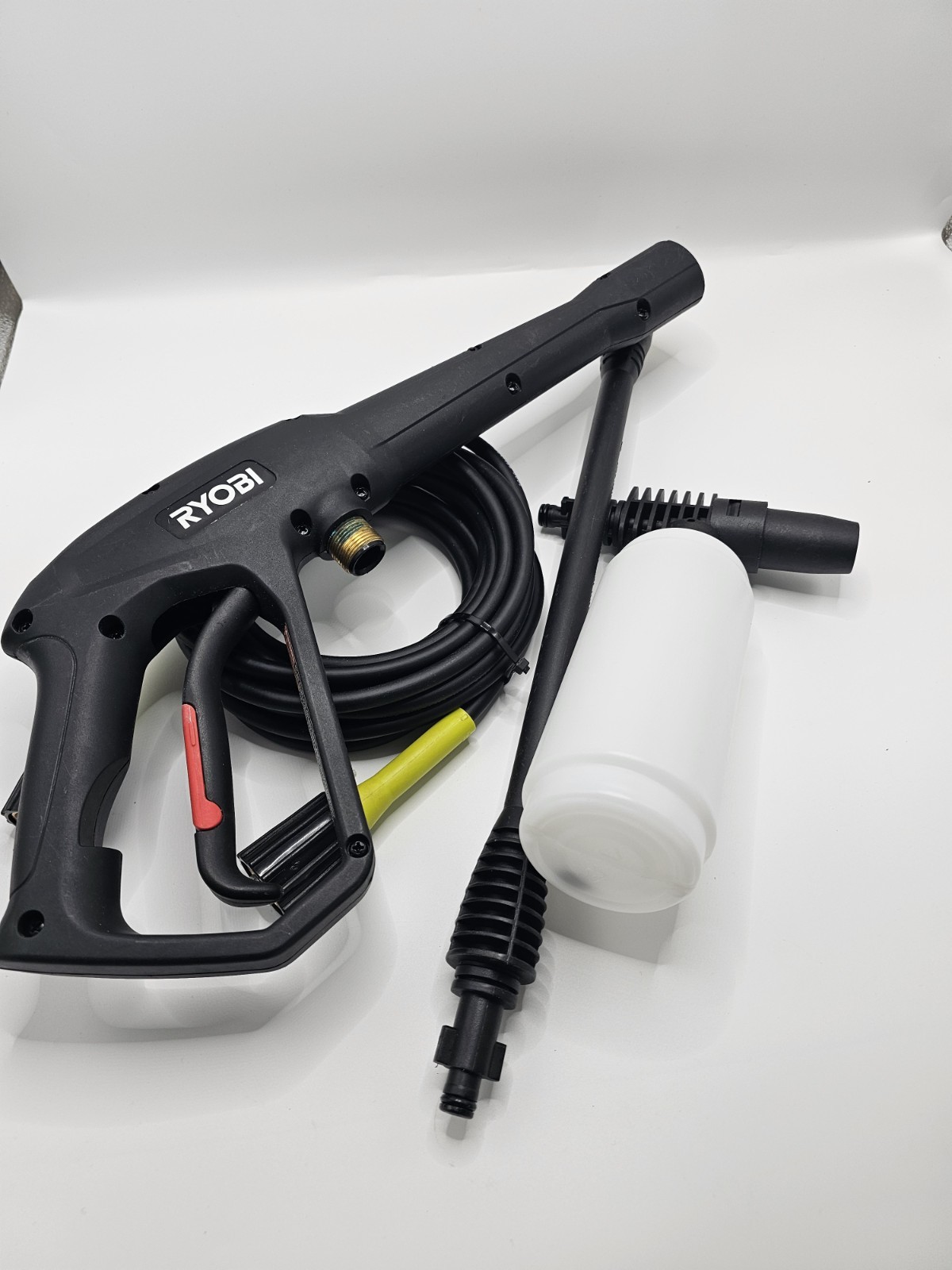 Ryobi 2000 Psi Power Wash Gun Kit + Hose and Foong Foamer Nozzle.