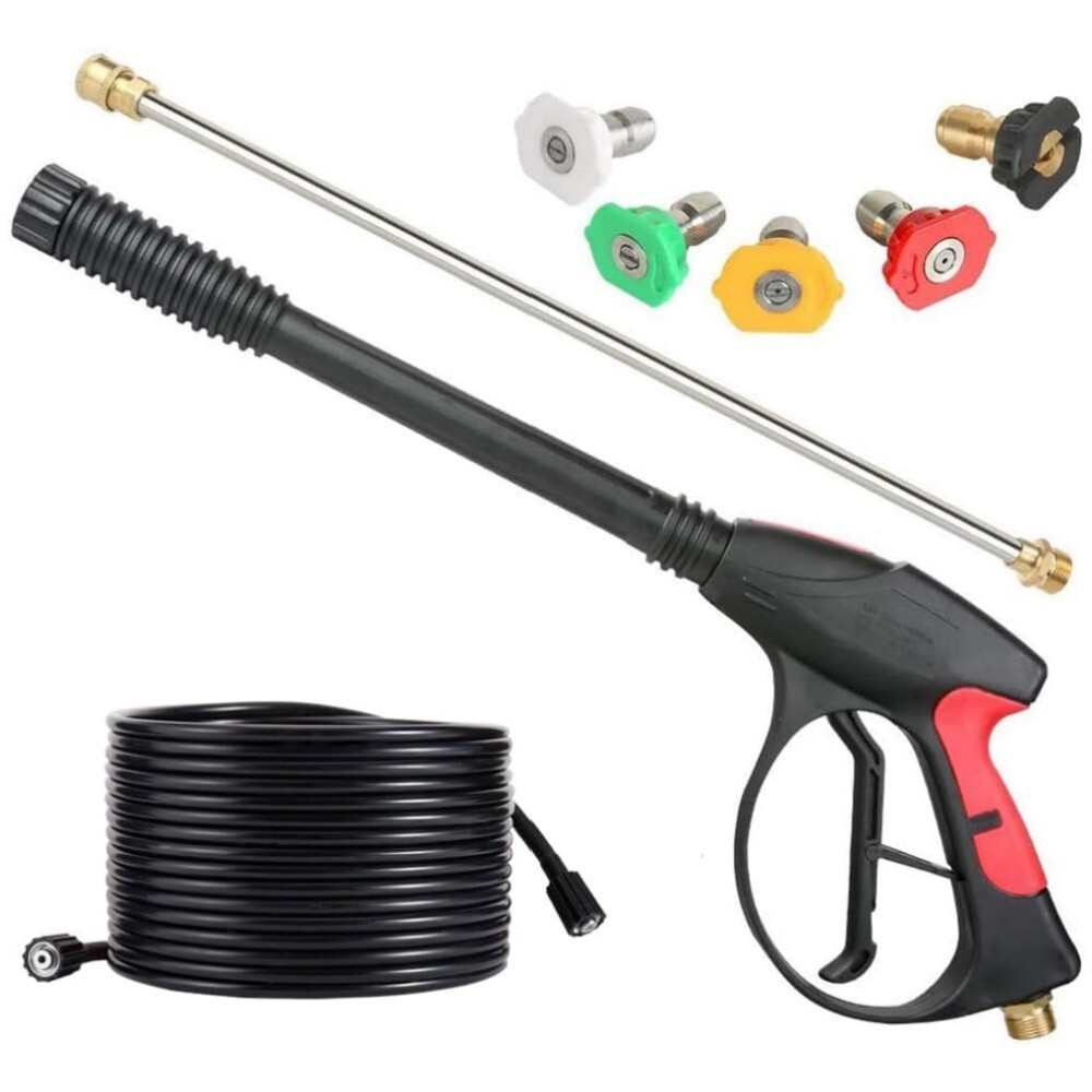 4000PSI High Pressure Car Power Washer Spray Gun Wand Lance Nozzle Tips Hose Kit