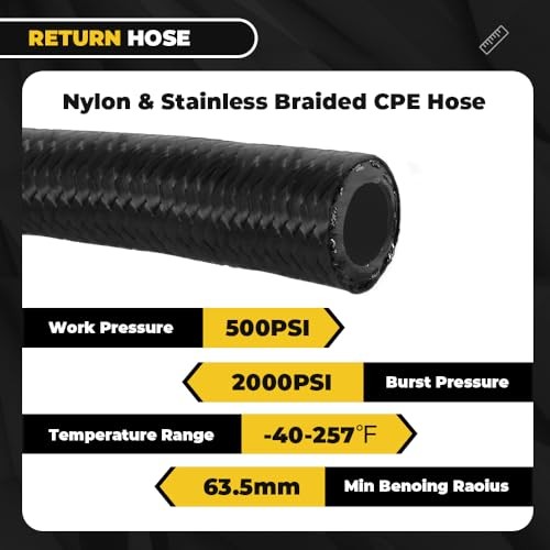 6AN Power Steering Pump Hose Kit 25Inch Compatible with Chevy C10 LS Engine,
