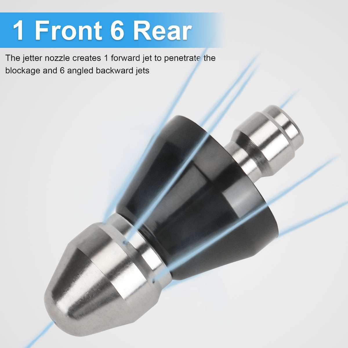 High Pressure 1/4 ” Washer Drain Sewer Cleaning Pipe Spray Nozzle Parts Cleaner