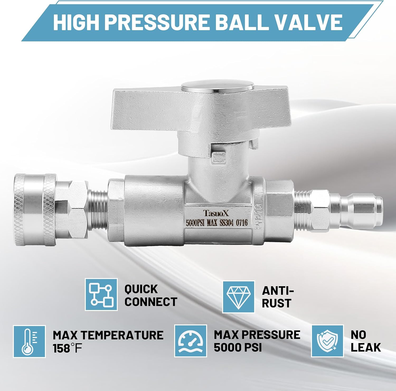 Ball Valve Pressure Washer, 3/8″ Quick Connect Ball Valve Kit, High Pressure Shu
