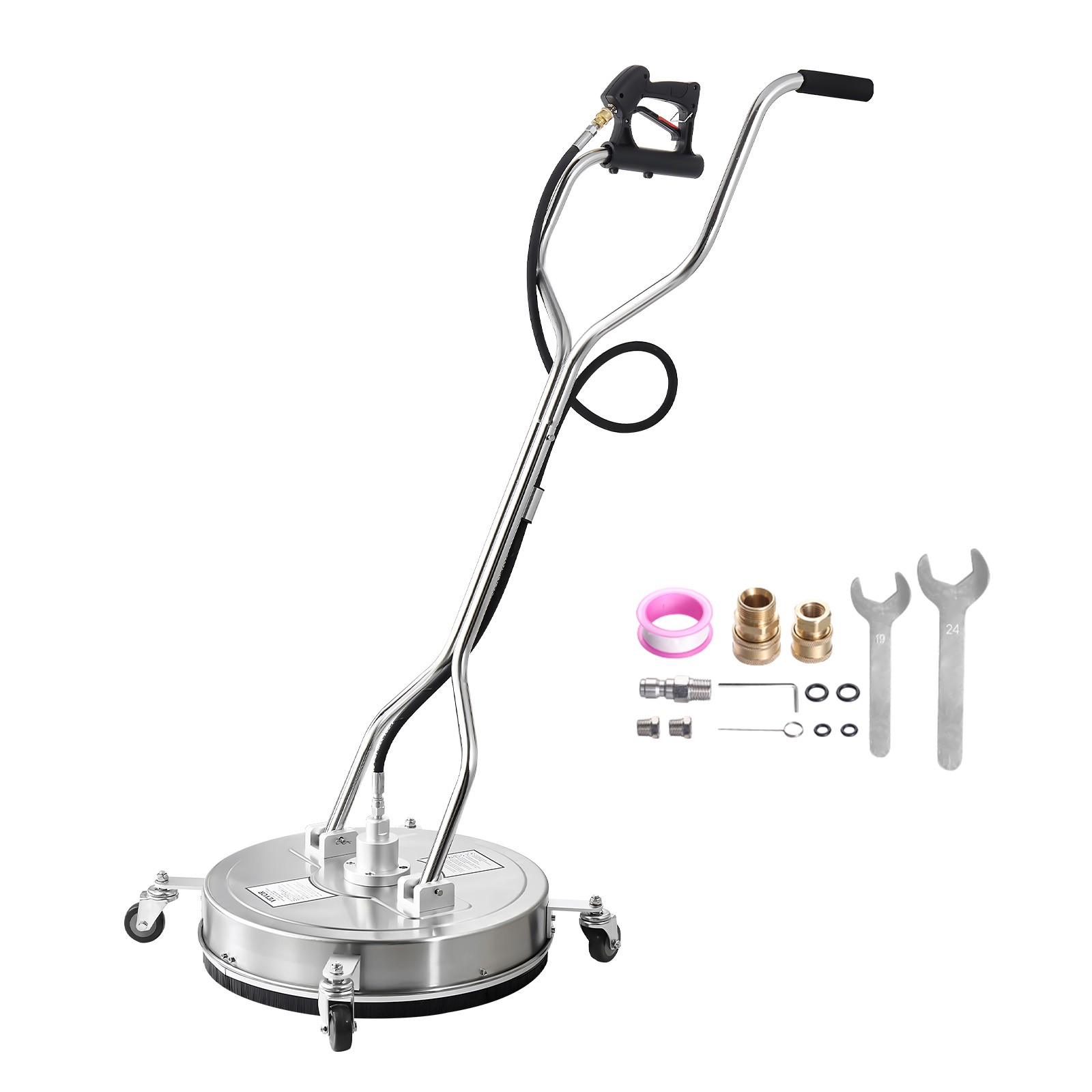 21″ Pressure Washer Surface Cleaner 4 Wheels Dual Handle 4500 Max PSI