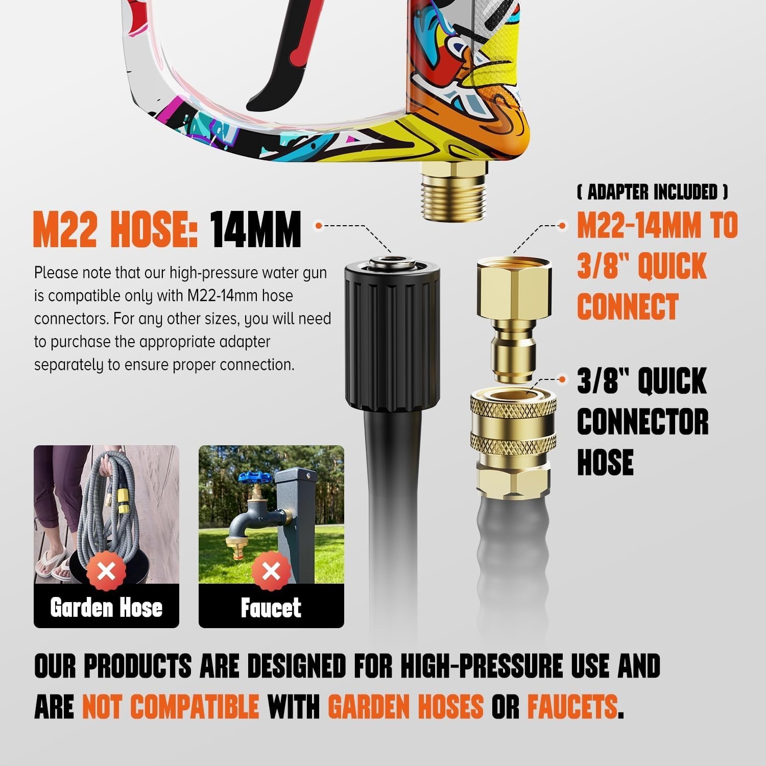 Effortless Car Washing with 4000 PSI High-Pressure Gun – Complete with 5 Nozzles