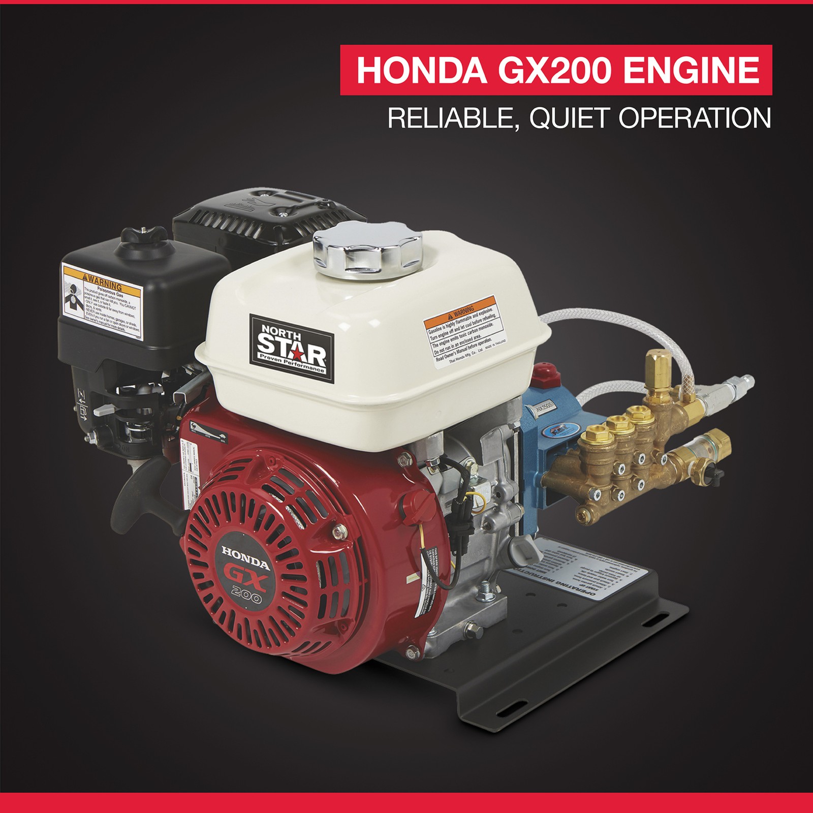 NorthStar Pressure Washer Kit with Honda GX200 Engine, 3300 PSI, 2.5 GPM, CAT