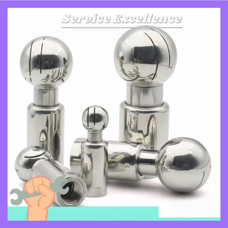 1PCS 1/2″ 3/4″1″ 2″ Rotating Tank Washing Nozzl# Rotary Spray Ball Cleaning Head