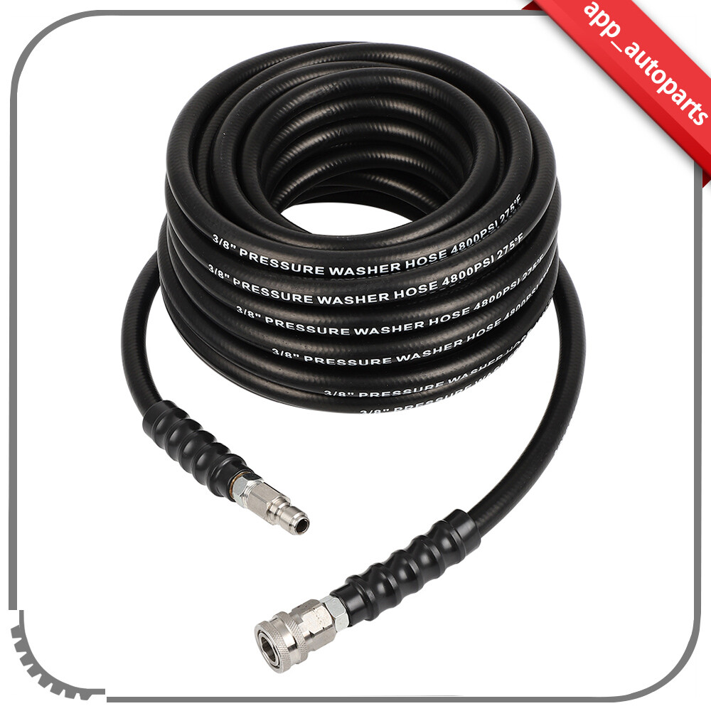 50FT 3/8″ Hot Water Pressure Washer Hose Rubber Power Washer Hose 4800 psi
