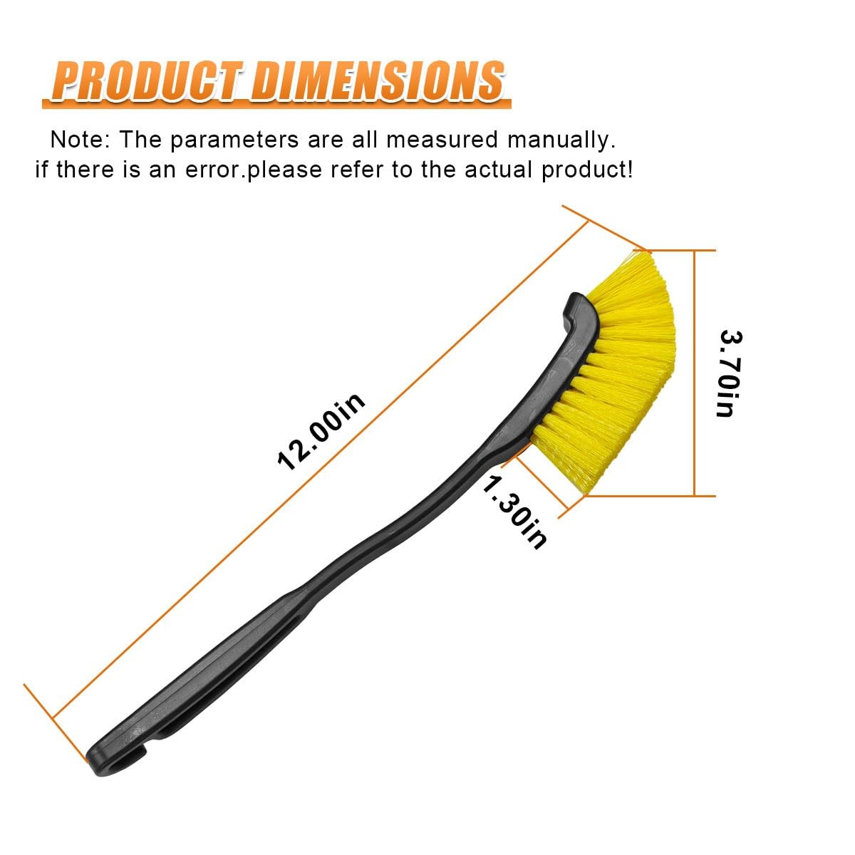 KPFILEH Car Wheel Cleaning Brush, 12” Hard Bristle Auto 2PCS, Yellow&Black