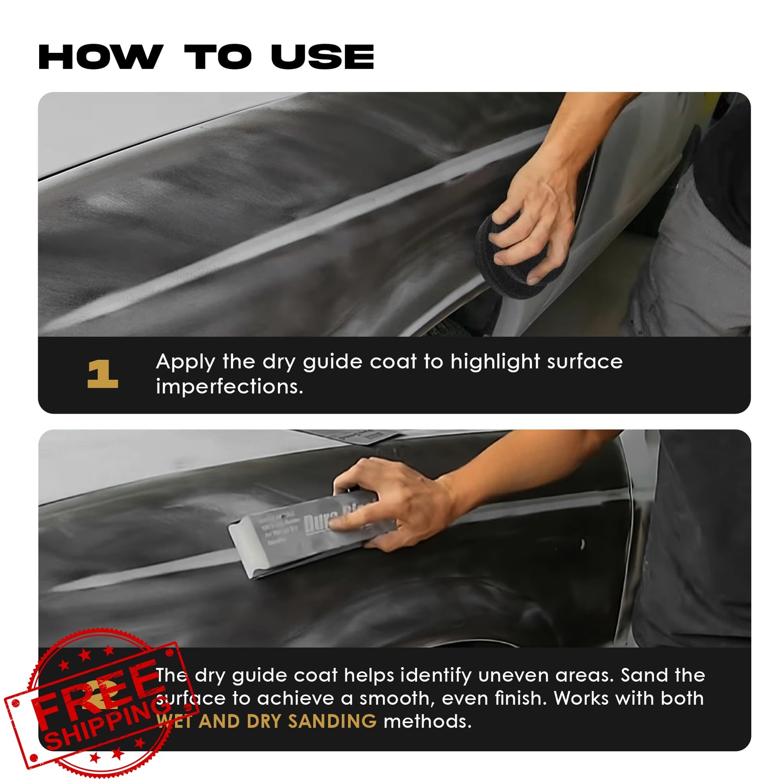 Gold Label Detailing Dry Black Guide Coat 7oz Autobody Paint